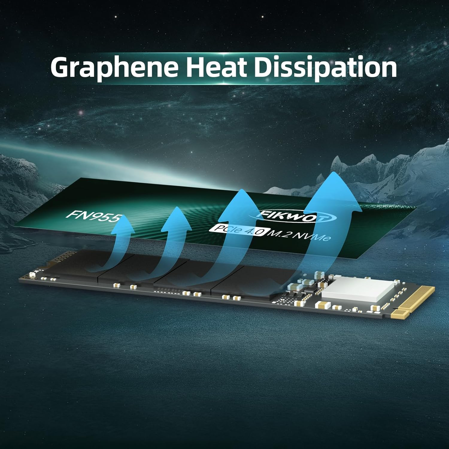 FN955 4TB Nvme SSD M.2 2280 Pcie Gen4X4, up to 7300Mb/S, 3D NAND TLC Flash Internal Solid State Drive, Configure SLC Cache, Compatible with Ps5/Laptop/Desktop image number 2