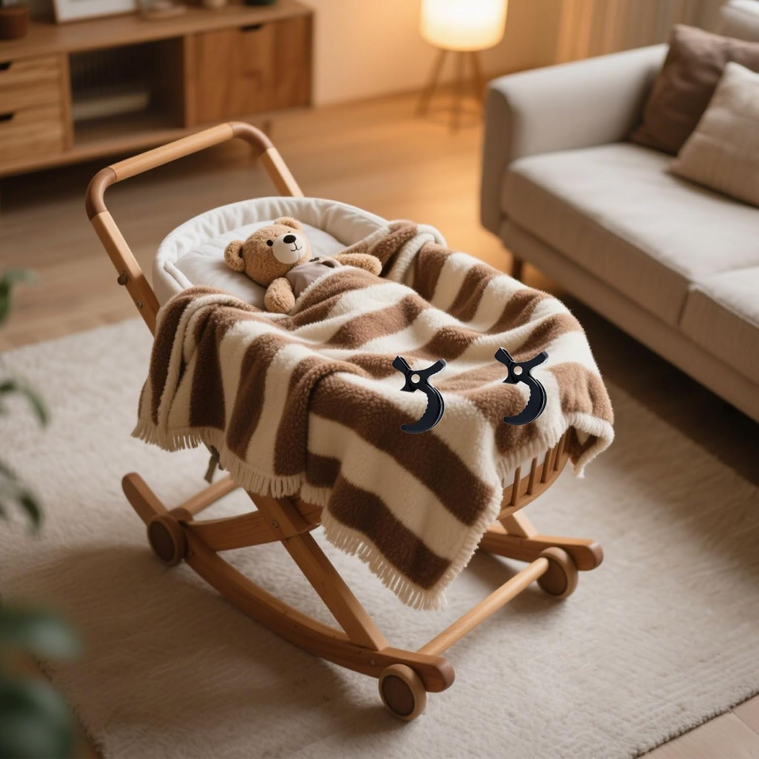 6 Pcs Pram Clips, Multi-Purpose Pram Hooks, Pram Accessories, Special Hook for Strollers, Baby Stroller Clip, Used for Hanging Shopping Handbags and Diaper Bags to Prevent Them from Falling