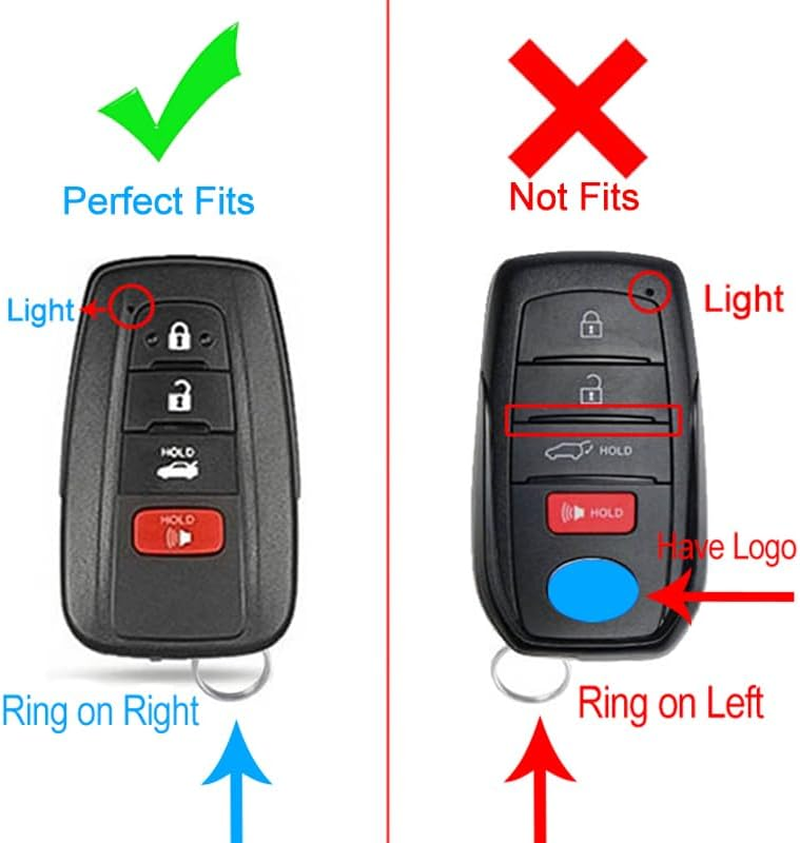 Toyota Camry RAV4 Highlander Corolla Avalon C-HR Prius GT86 Key Fob Cover, Premium Soft TPU 360 Degree Protector, Gray image number 4
