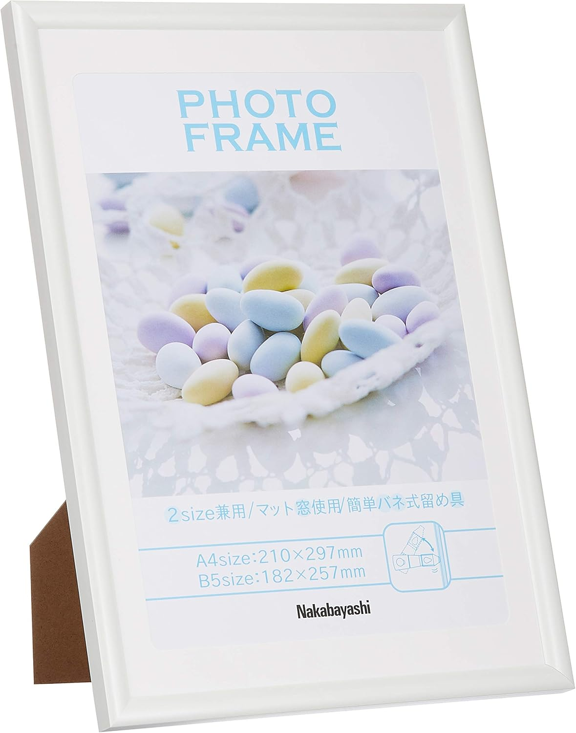Nakabayashi Resin (PVC) Photo Frame, A4/B5, White, F-TPS-401-W image number 5