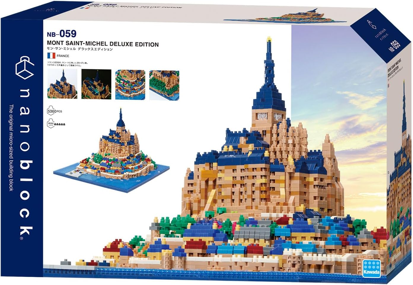 Kawada NB-059 Nanoblock, Mont Saint Michel Deluxe Edition, 8.1 X 11.0 X 11.0 Inches (20.6 X 28 X 28 Cm), for Ages 12 and up Interior Hobby image number 6