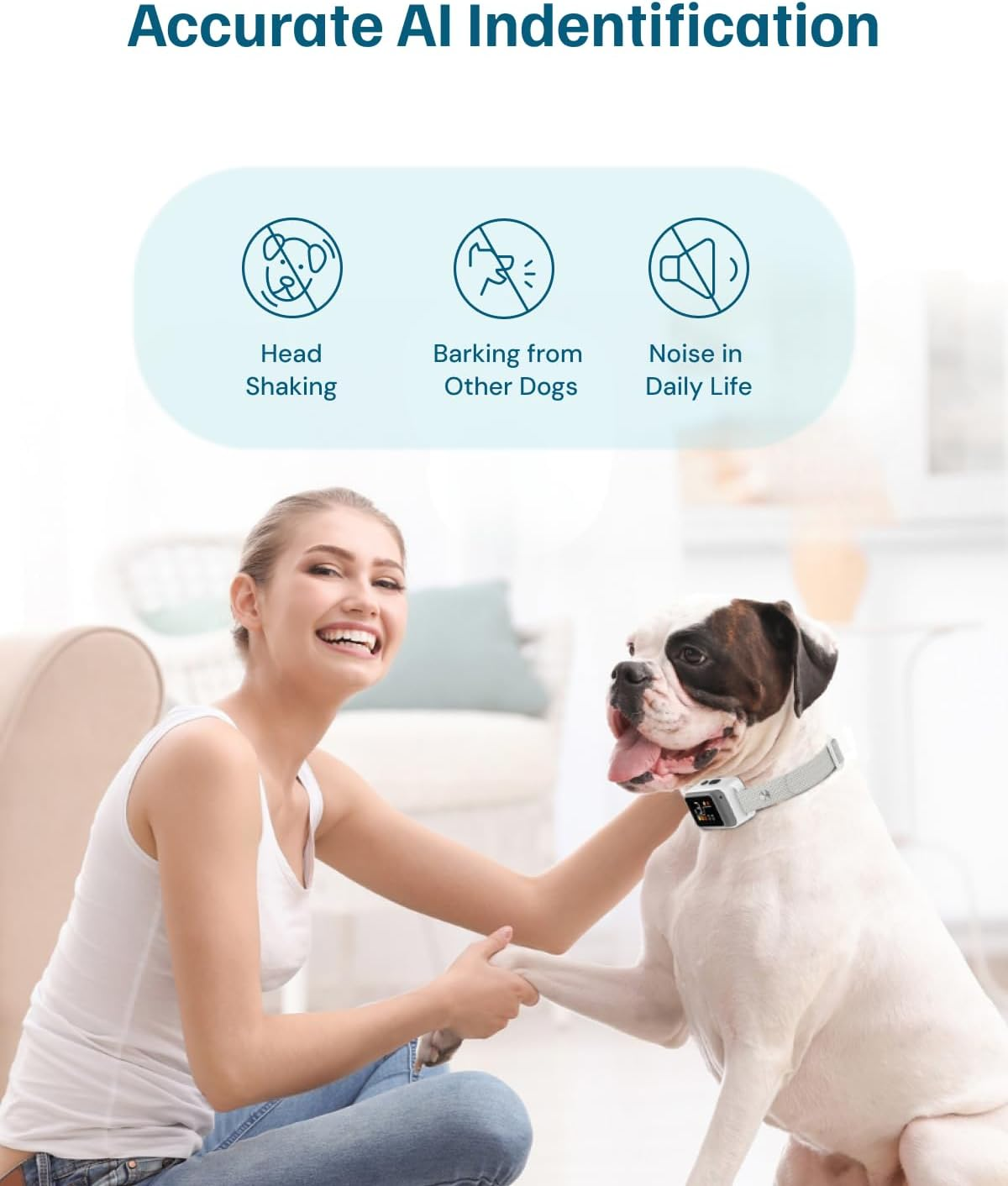 Barktec Smart Bark Collar for Dog Training: Dog anti Barking Collars with Vibration Optional Electric Shock Waterproof Rechargeable AI Technology Adjustable Fit All Small Medium Large Dogs image number 3