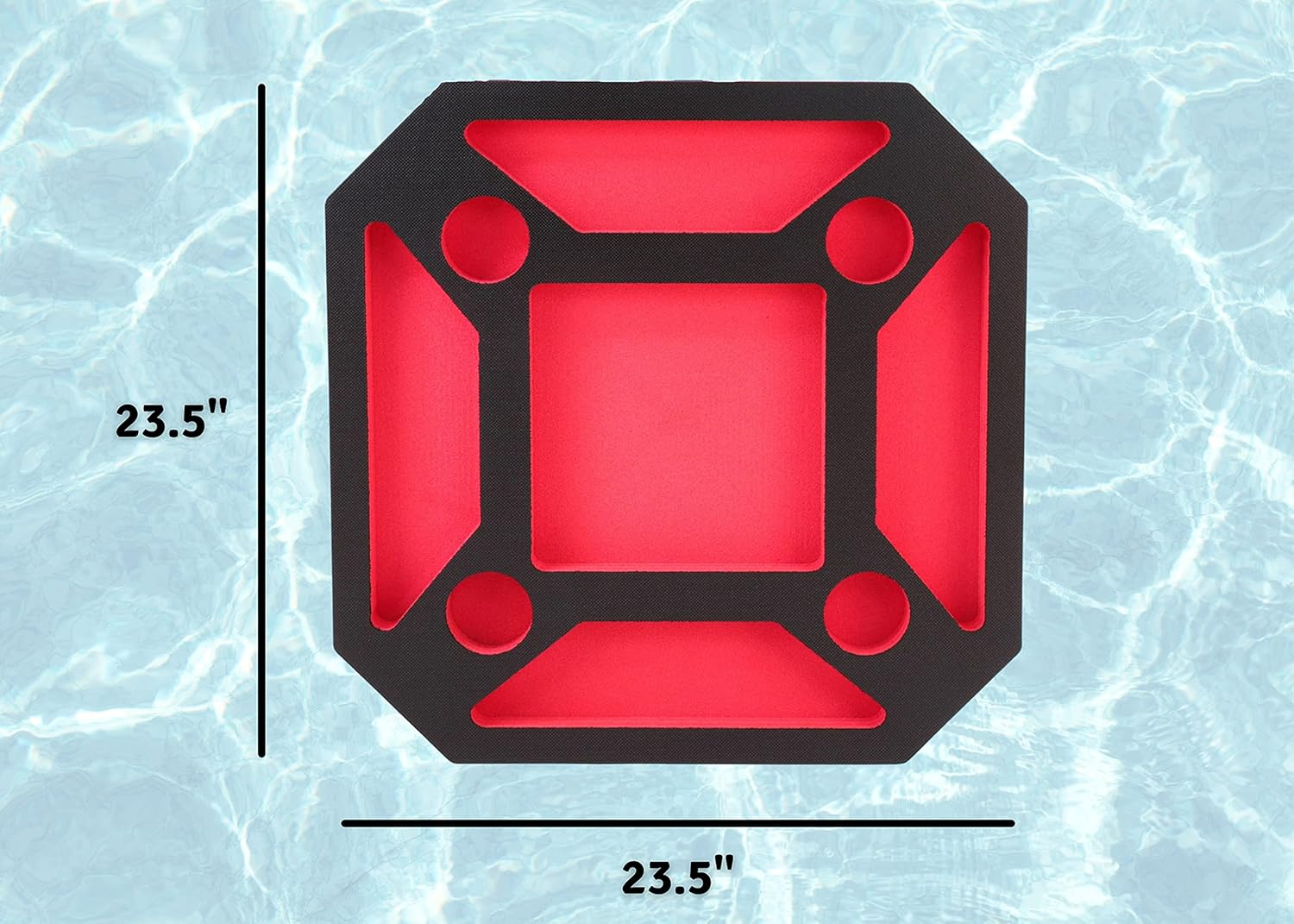 Polar Whale Large Floating Spa Hot Tub Bar Drink and Food Table Red and Black Refreshment Tray for Pool or Beach Party Float Lounge Durable Foam 23.5 Inches 9 Compartment UV Resistant image number 6