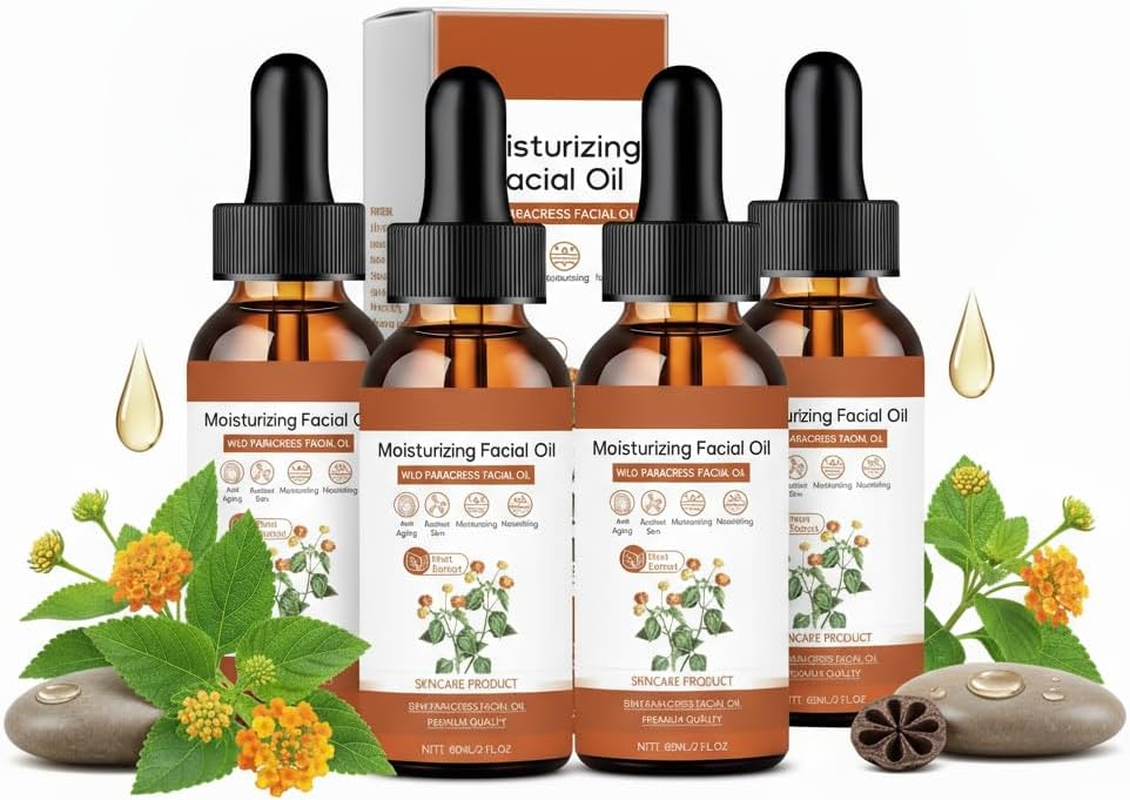 100% Organic Facial Oil, Anti-Aging Moisturizing Essential Oil for Wrinkle Reduction Firming Brightening & Smooth Fine Lines - Natural Face Serum for All Skin Types, Hydration & Skin Glow (2PCS)