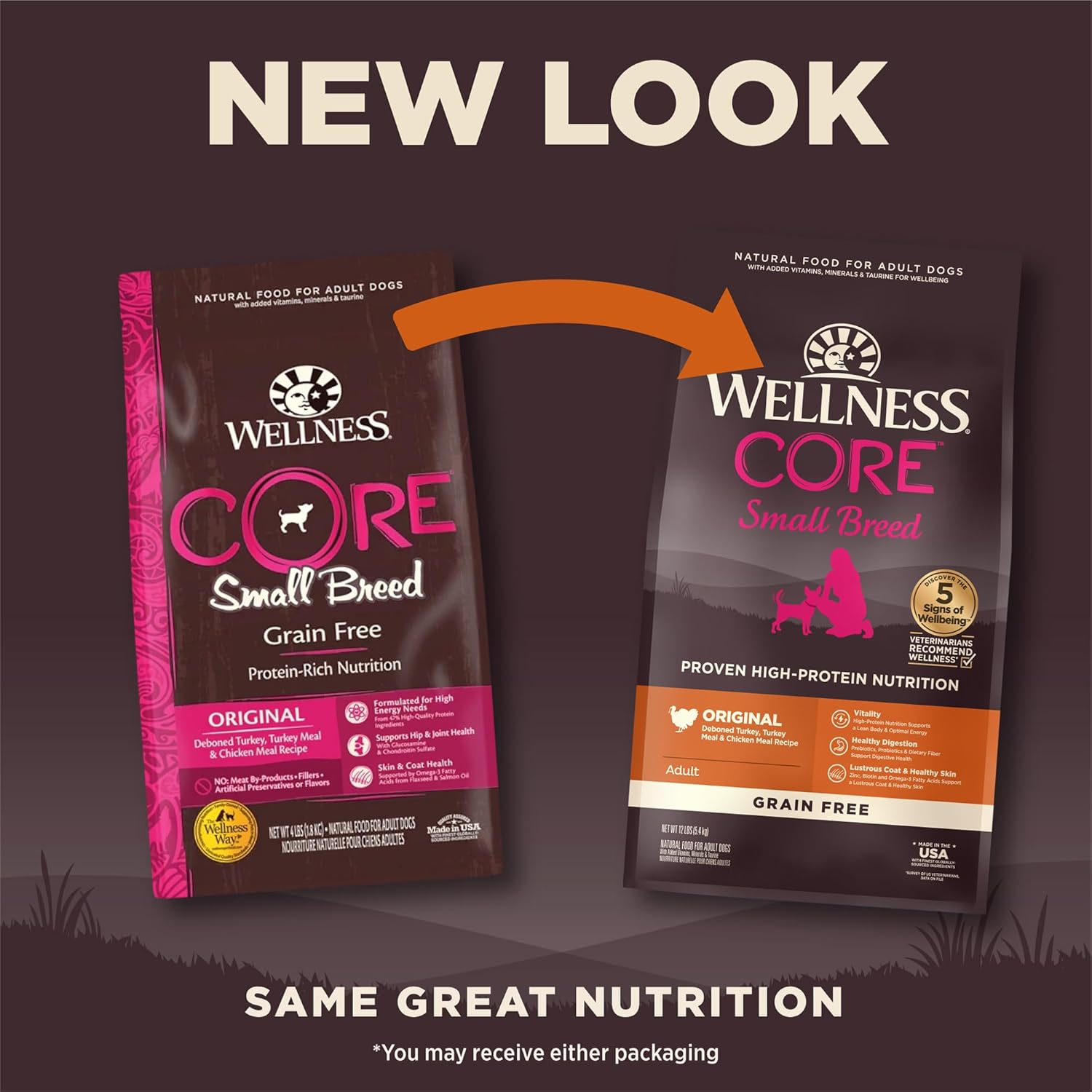 Wellness CORE Dry Dog Food, Small Breed, Grain-Free, High Protein, Natural, Original Turkey & Chicken Recipe, (5.4Kg Bag) image number 3