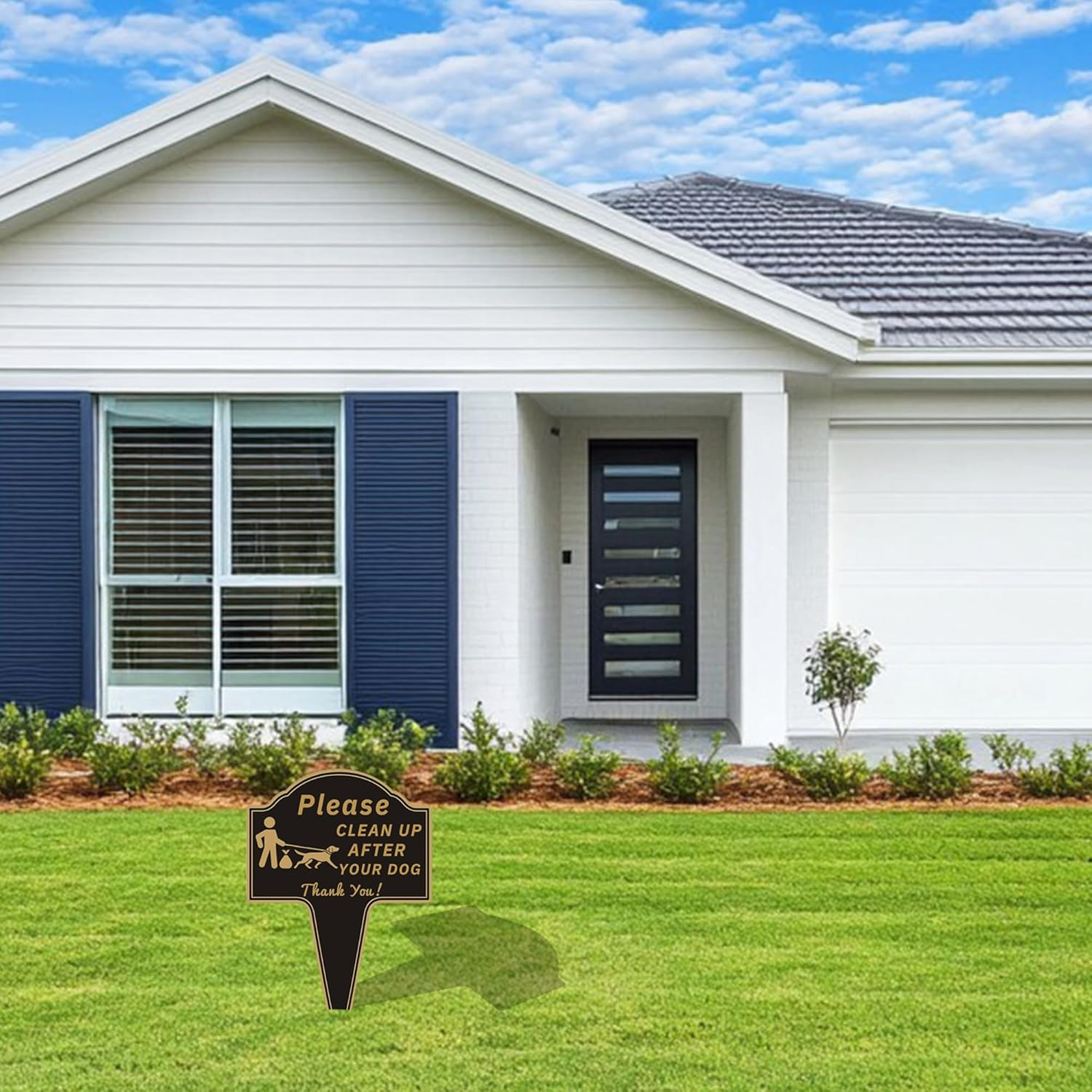 2Pcs Clean up after Your Dog Signs with Stakes, Dog Poop Signs for Lawn, No Pooping Sign for Yard, 9.6" X 13.6" Funny Metal Double Sided Yard Sign Easy Install for Outdoor Use - 2 Pcs image number 3