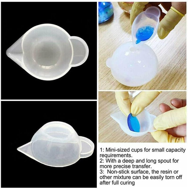 AIMALL 36PCS Silicone Mixing Cups for Resin Casting UV Epoxy Jewellery Mold Tool Set with Precise Spout for DIY Craft Measuring and Pouring image number 4