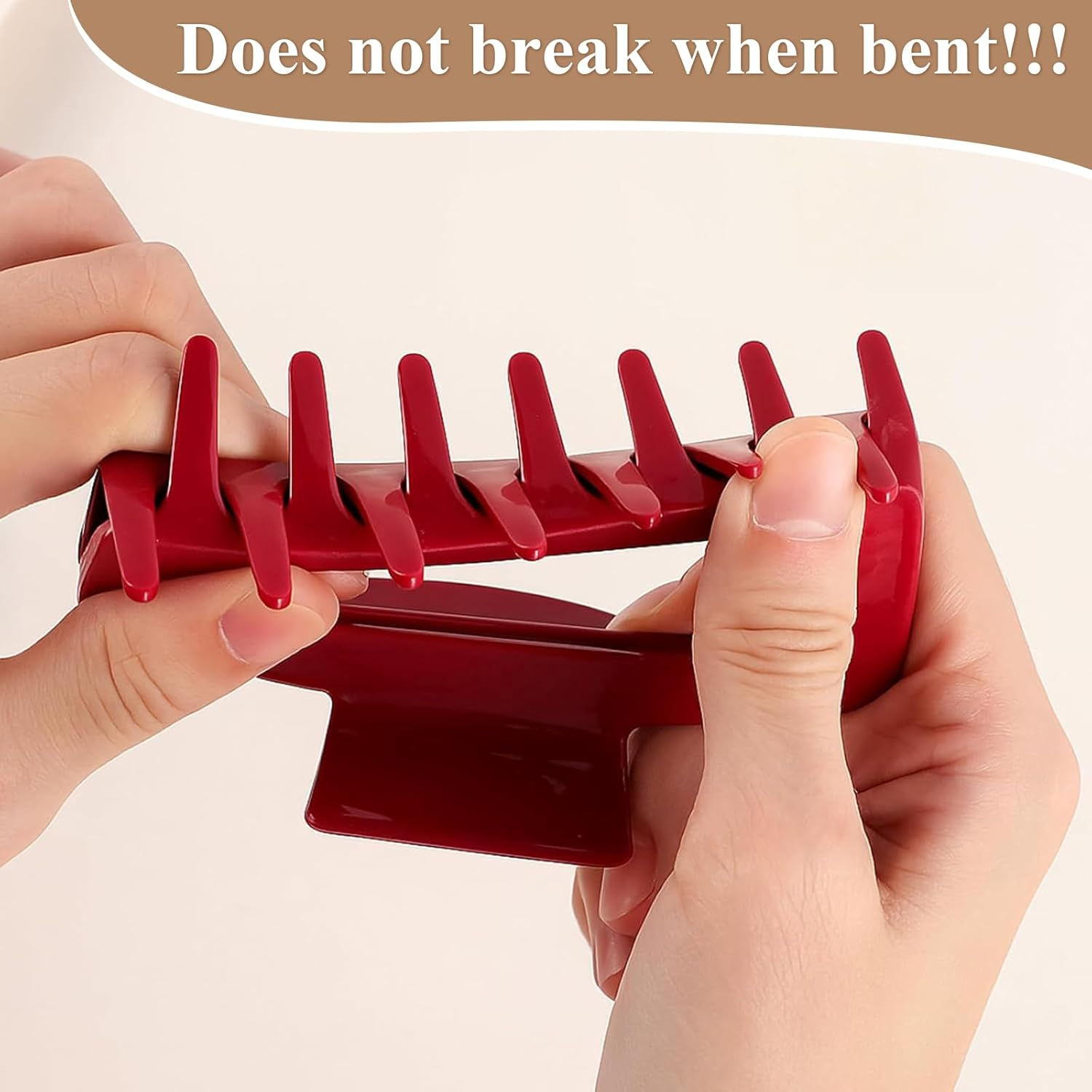 4 Pcs Cloud Claw Clip for Women Large Soft Flexible Hair Clip for Women Silicone Square Non Slip Barrettes Ponytail Hairpins for Thick Thin Curly Hair image number 1