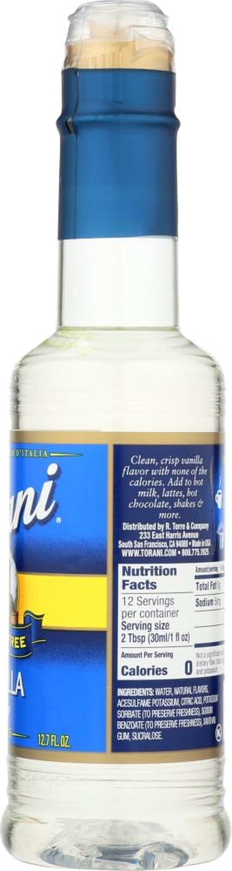 Torani Sugar Free Syrup, Vanilla 12.7 Ounce (Pack of 4) image number 2