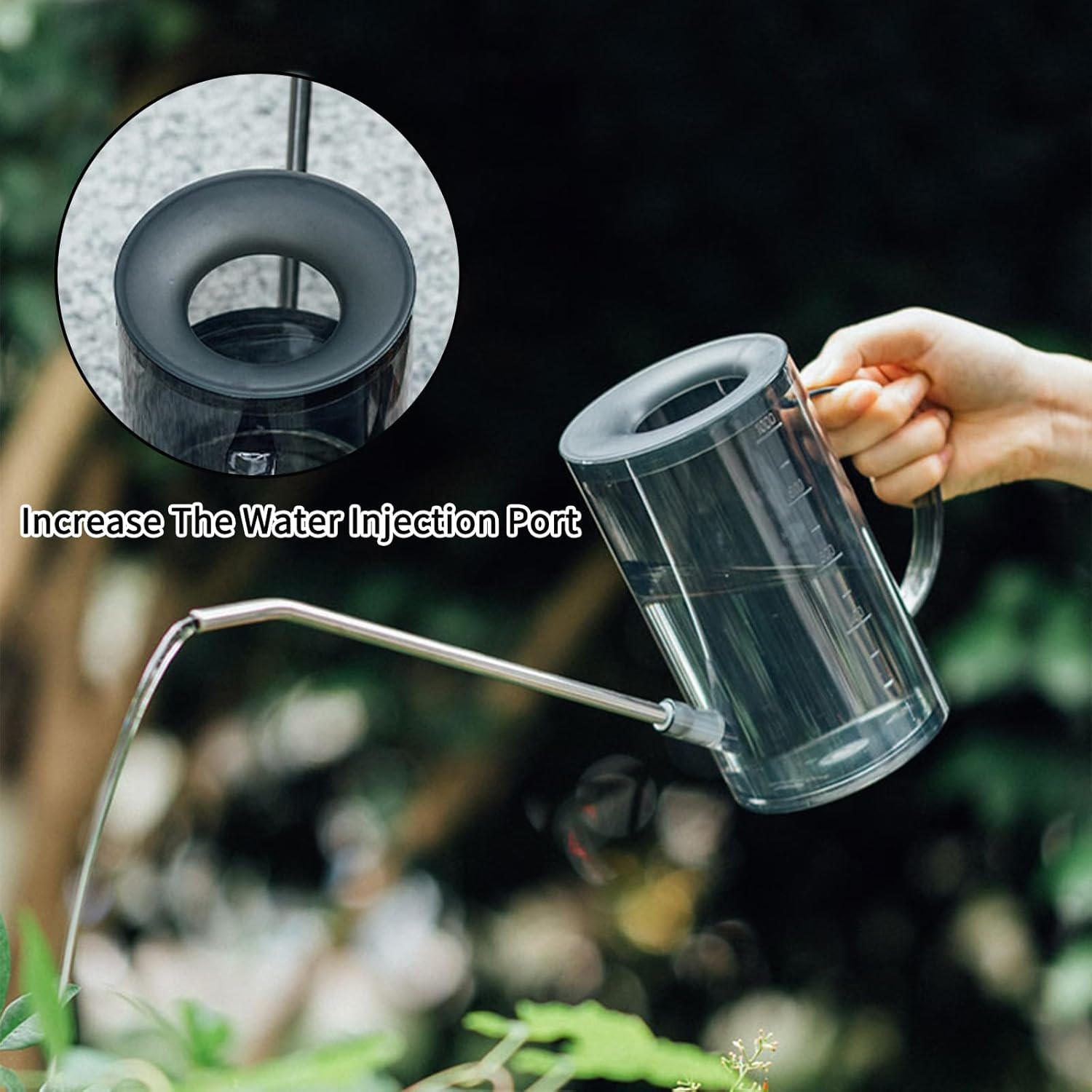 Watering Can for Indoor Plants with Long Spout, Plant Watering Can, Watering Can Indoor Plants, Small Watering Can for House Plants, Flowers, Succulents 1L/34Oz (Grey) image number 6