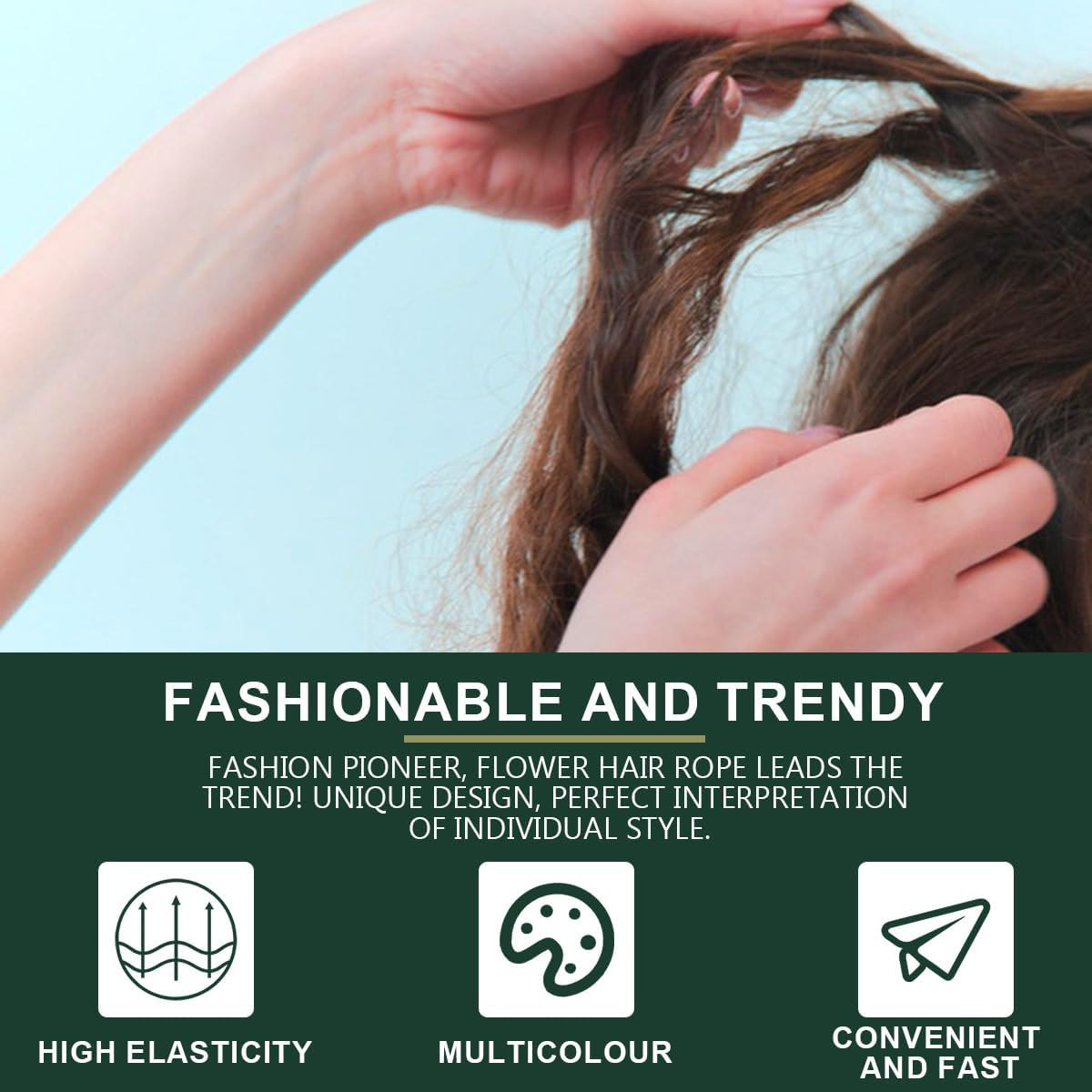 FERCAISH Pack of 10 Colourful Telephone Wire Hair Bands, Spiral Hair Ties, Braided Telephone Cable Hair Bands for Children, Girls and Women