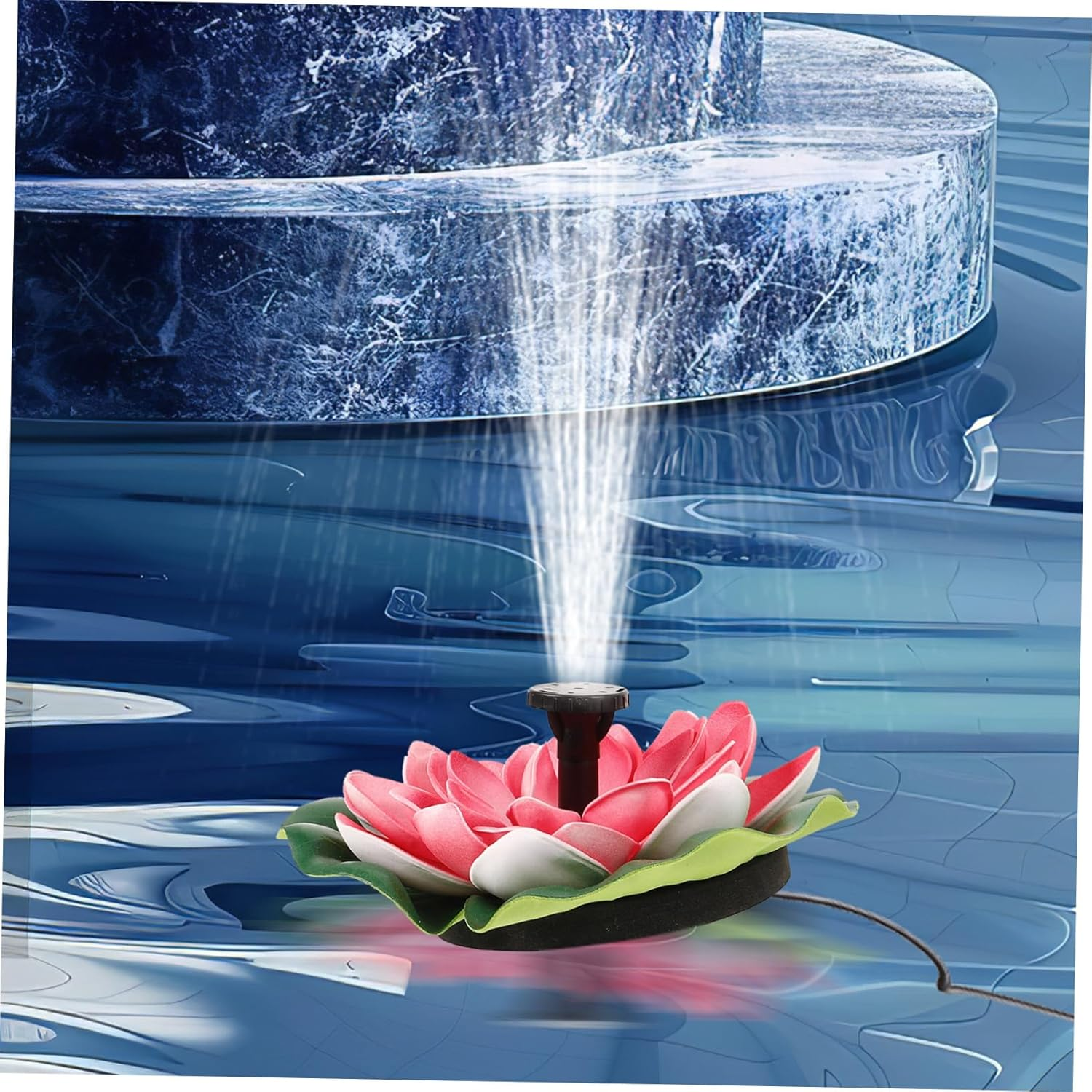 Solar-Powered Lotus Design Garden Fountain Outdoor Floating Water Feature Energy-Saving Landscaping Decor for Parks Fishponds and Backyard Water Scenery image number 4
