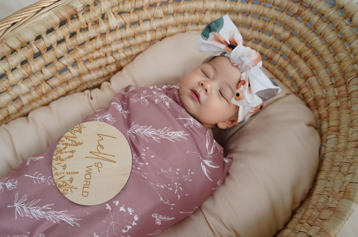 Little Jump Stretchy Jersey Knit Swaddle Blankets, Premium Cotton Floral Baby Blanket,Soft Western Wild Flowers Baby Quilt for Baby Girls and Toddlers(Vintage Floral) image number 4