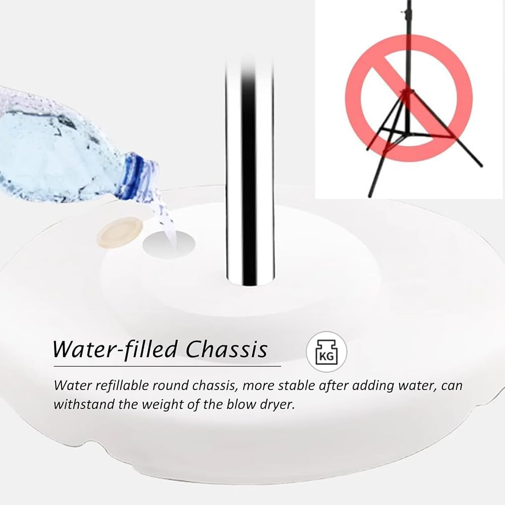 ASSYA Hands-Free Hair Dryer Stand, Height Adjustable, 360-Degree Rotation, Stable Base, Suitable for Home, Hair Salon, Pet Shop image number 1