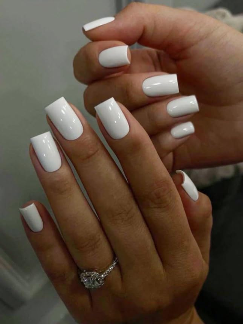 Press-On Nails, Classic Square, 24 Pieces, Reusable Nails with Protective Coating, Trending, Luxury (Dark Glitter - Square round - Holographic Glitter) image number 2