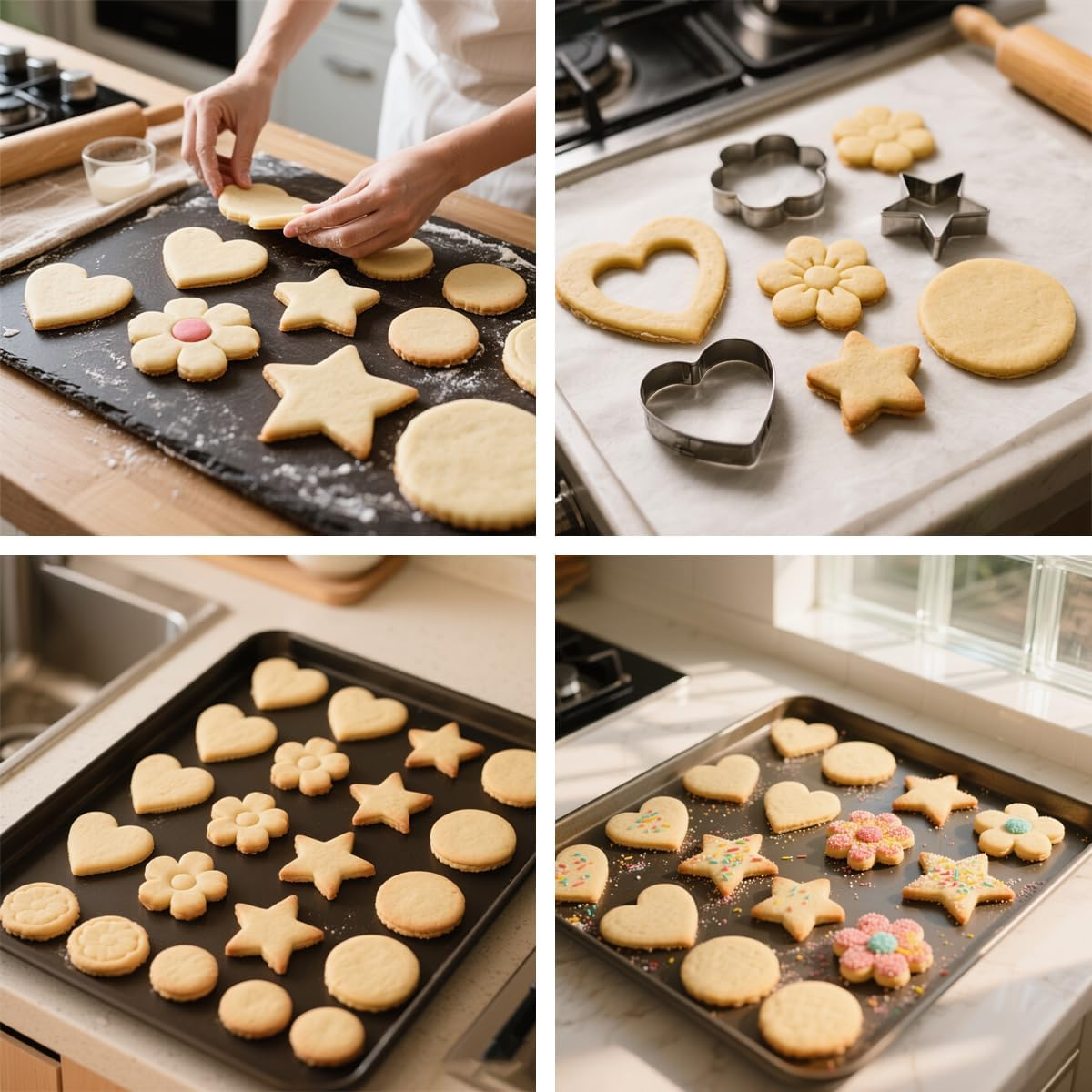 Stainless Steel Cookie Cutters Set 12Pcs - Heart, Flower, Round, Five Star Shapes - Small to Mini Size, Metal Biscuit Cutter Molds for Baking or Holiday Party Decorations image number 1