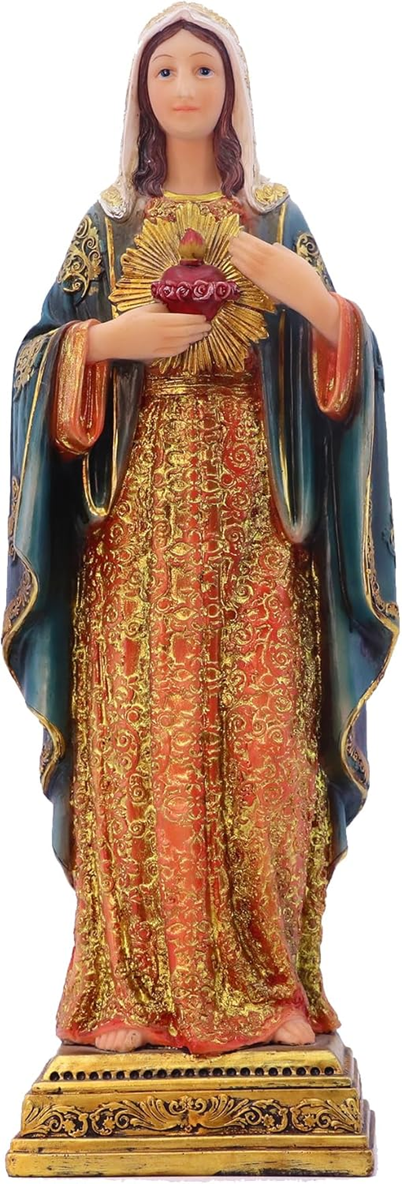 Virgin Mary Statue Sacred Heart Figure Resin Sculpture 11.25 Inch Savior Figurine Catholic Religious Gift Home Chapel Decoration