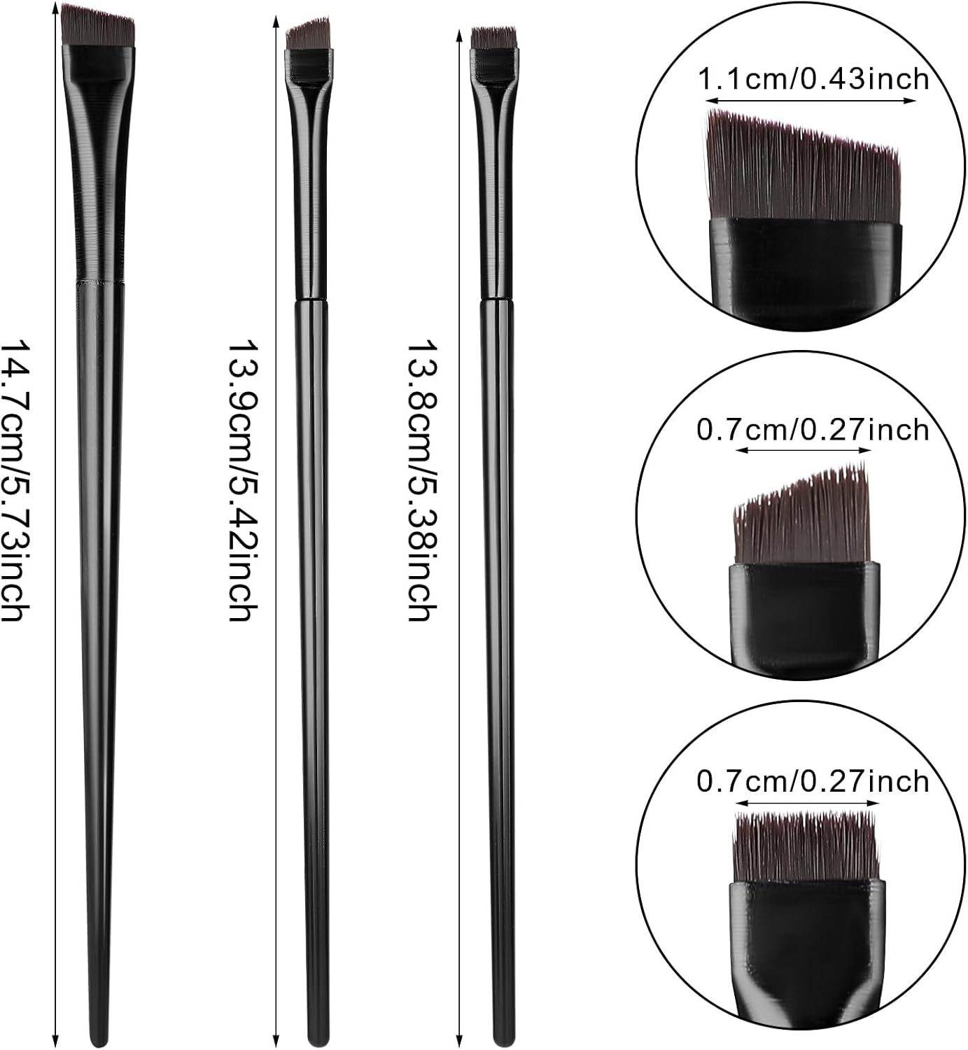Eyeliner Eyebrow Brush, Angled Eyeliner Brush, Make up Eyebrow Brush, Makeup Brush, Eyeshadow Brush Set, Applicator, Cosmetic Brush, Small, Pack of 6 image number 3
