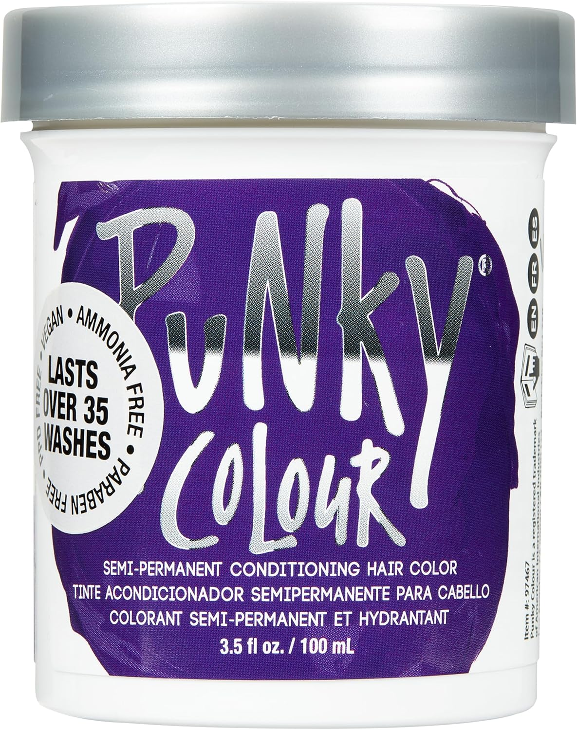 Punky Plum Semi Permanent Hair Color - Vegan & Cruelty-Free Conditioning Hair Dye, Lasts up to 35 Washes, 3.5 Fl Oz
