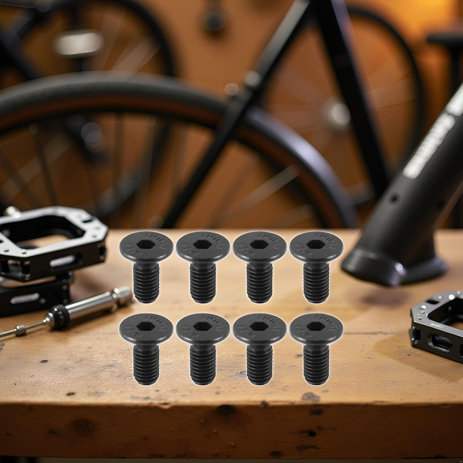 8Pcs Bike Shoe Cleat Mounting Screw for SPD - Pedal Steel Pedals Bike Pedals Pedals and Cleats, Bike and Cleats(Black) image number 4