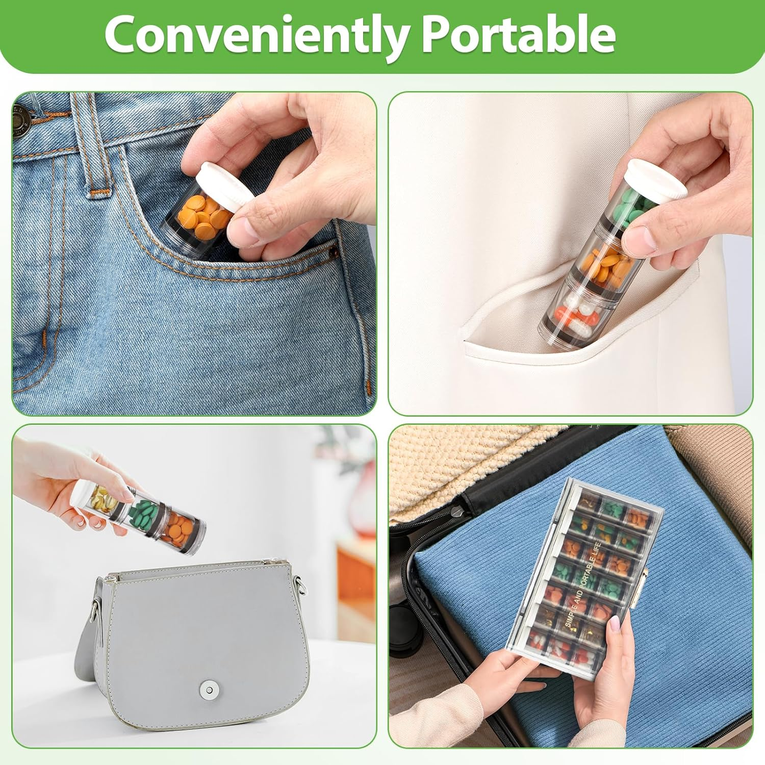 Toplive Weekly Pill Organizer,Monthly Pill Organizer Large 21 Day Pill Box Organizerd by Day,Portable Pill Case for Women Men,Large Compartments Medicine Organizer for Vitamins,Fish Oils,Supplements image number 5