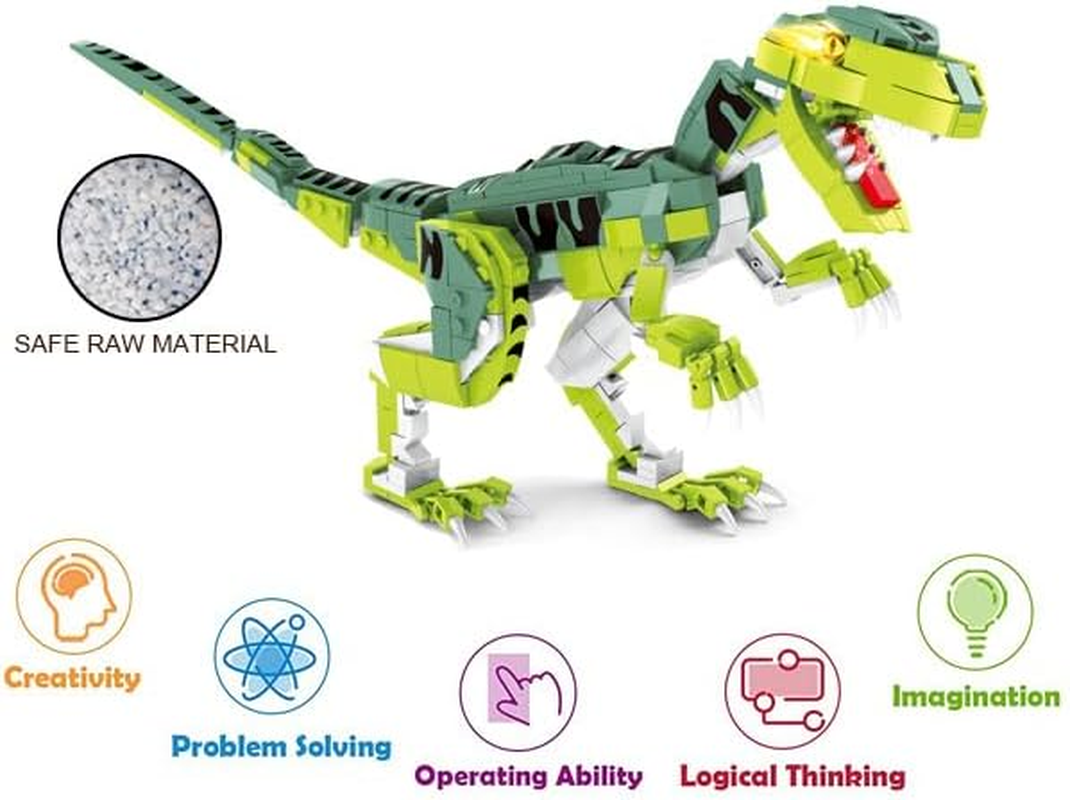 Velociraptor Dinosaur Building Toy Set, Jurassic Velociraptor Mongoliensis with Movable Jaw, Neck and Joints, Dinosaur Toys for Kids 6+ (533 PCS) image number 4