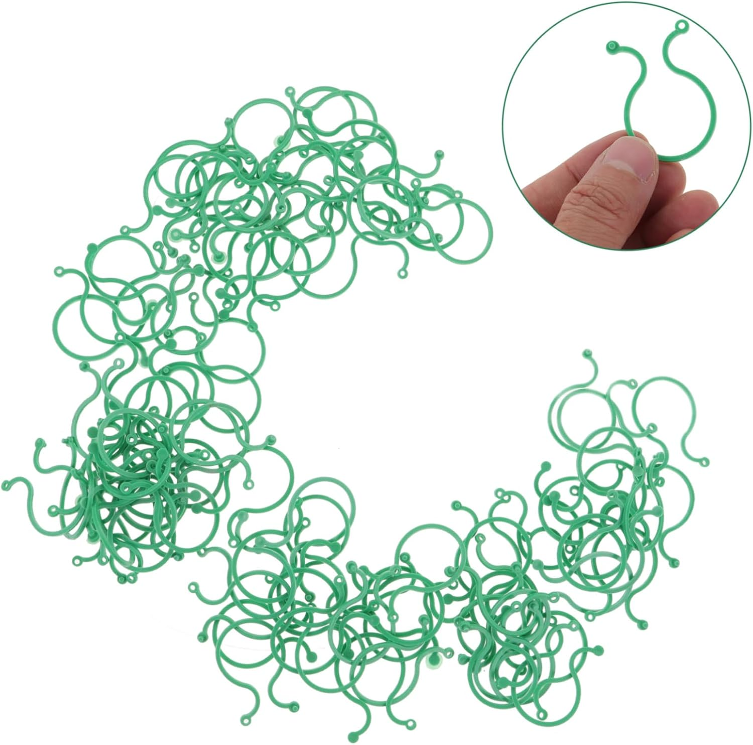 100Pcs Sturdy Plant Support Clamp Greenhouse Seedling Clip Garden Fixing Clips for Vine and Flower image number 5