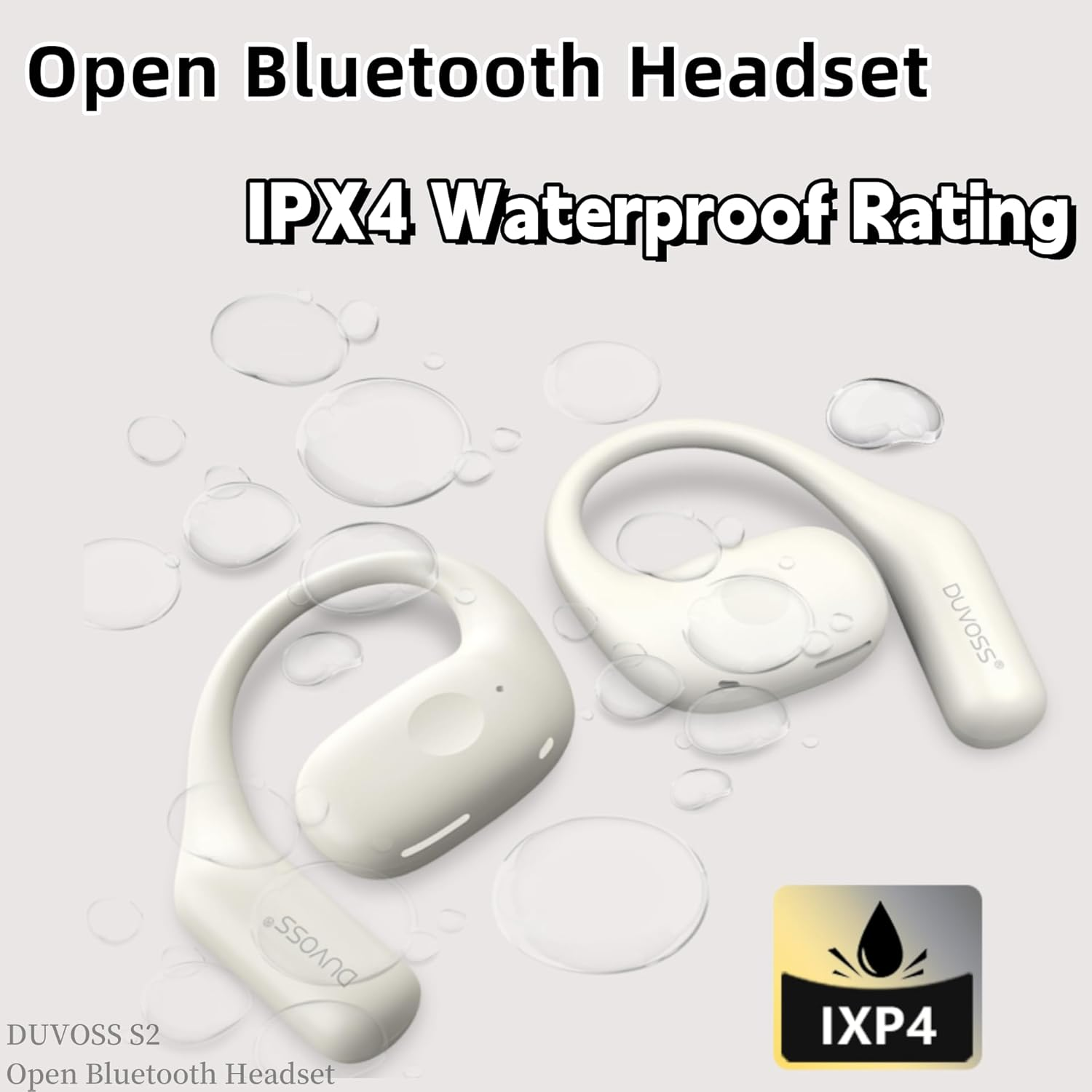 DUVOSS Open-Ear Headphones, True Wireless Earbuds with Microphone, Lightweight, Bluetooth 5.3 Headphones with IPX4 Waterproof, Headsets with Ear Hooks, Air Line Sports Earphones for Workouts Running image number 3