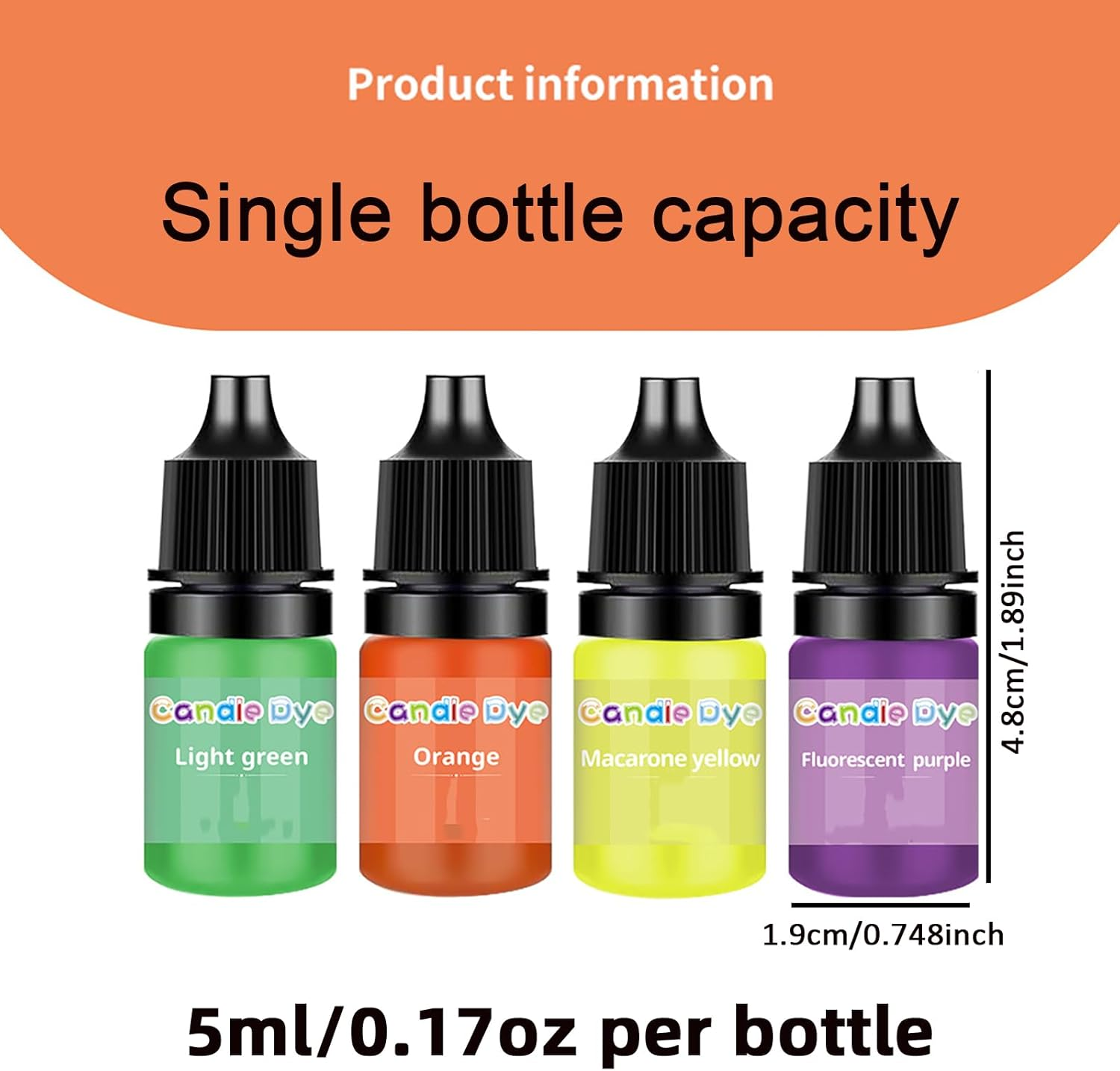 Shgarden Candle Dye 24 Colors 5Ml per Bottle Liquid Oil-Based Dye for Candle Wax Highly Concentrate Natural Vivid Candle Color for DIY Candle Making Lip Gloss Epoxy Resin and Nail Polish SH0101 image number 2