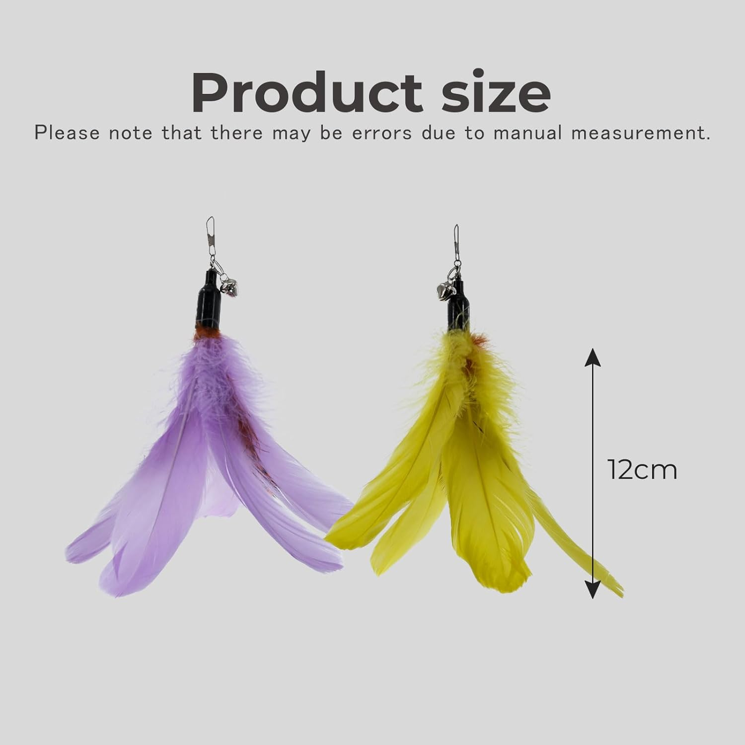 SONGWAY Cat Toy Wand Replacement - 6 Pieces Cat Toys, Cat Feather Toy Refills, Cat Teaser Wand Attachments, Interactive Cat Toys for Indoor Cats Light-Colored Feathers image number 2