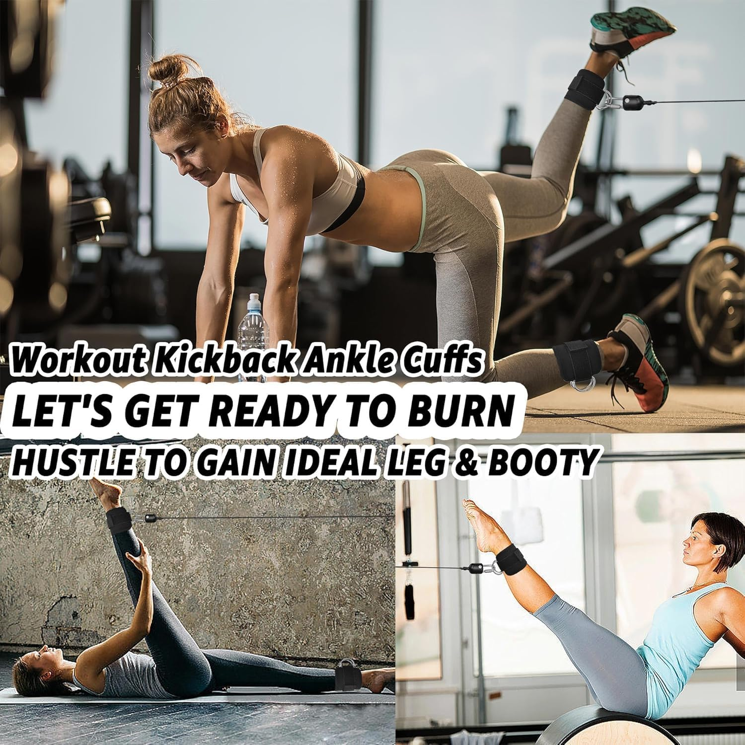 Ankle Strap for Cable Machines and Resistance Bands, Leg Extensions, Glute Workouts, Hip Abductors for Men and Women image number 3