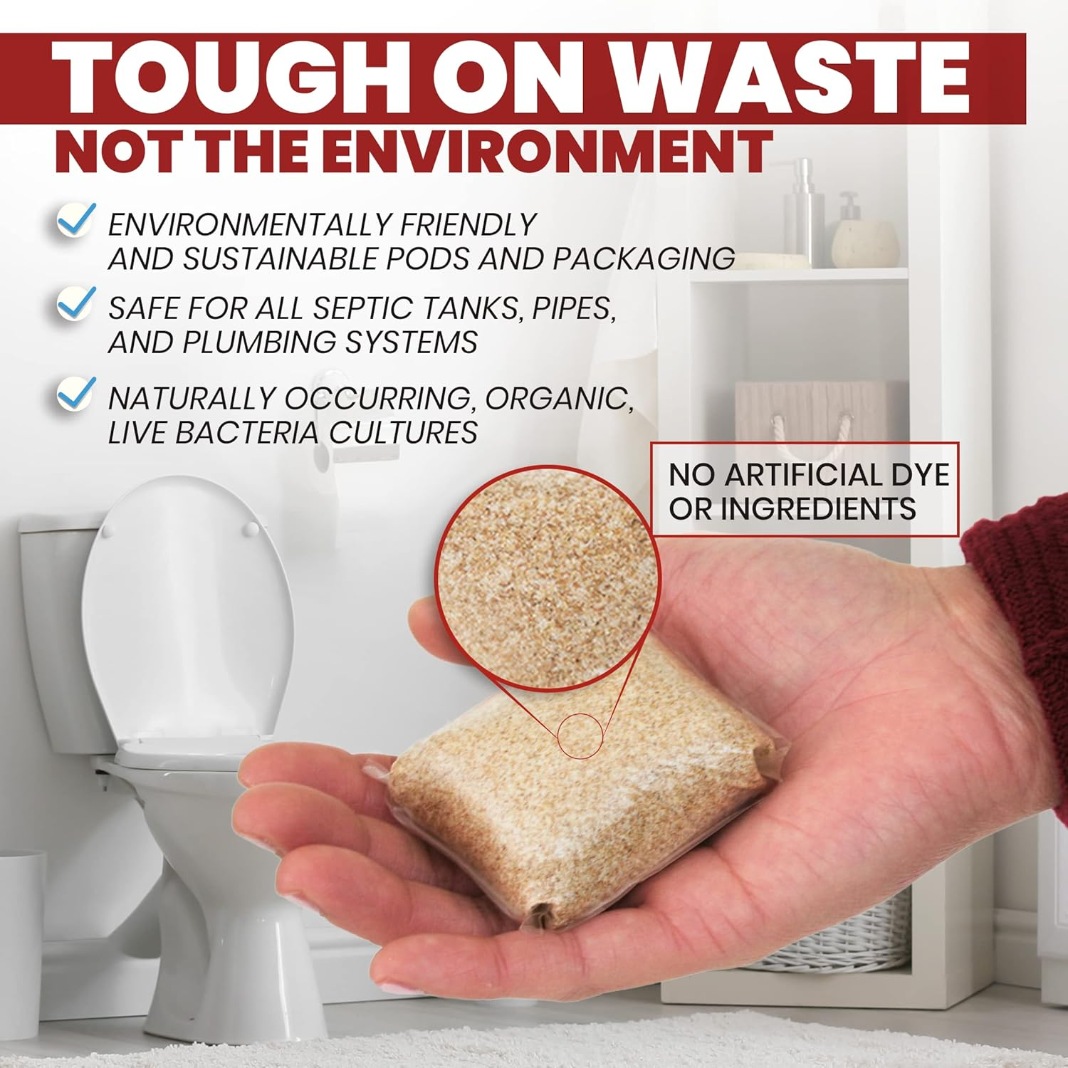 Uncle Todd'S Septic Pods - Septic Tank Treatment - 12 Count One Year Supply - One Flush per Month - Free SMS & Email Reminders - Planet-Friendly and Powerful Solution for Septic Systems image number 4