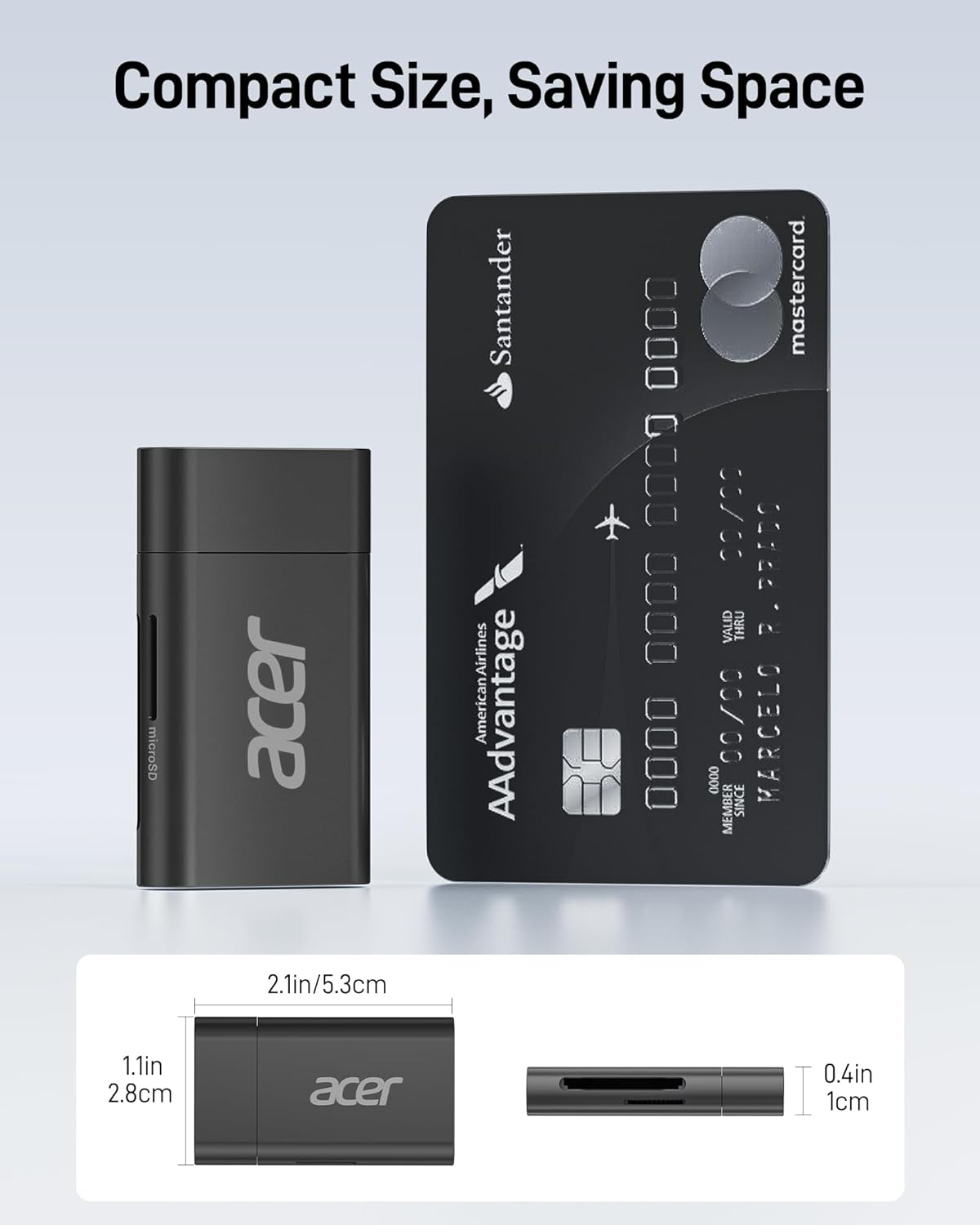 Acer USB C SD Card Reader, USB 4.0 Type-C Micro SD Card Adapter Dual Slot OTG Memory Card Reader for Microsd SDHC SDXC, Compatible with Laptop, PC, Iphone 16/15, Macbook Pro/Air, Ipad Pro, Android image number 5