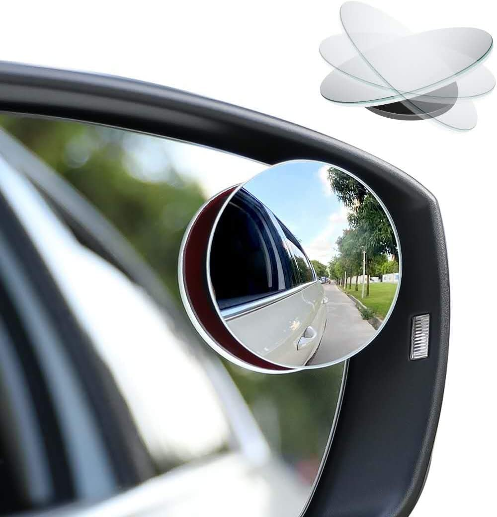 2 PCS Blind Spot Car Mirrors, 2" round HD Glass Frameless Convex Rear Side View Mirror, 360 Degree Adjustabe Small Rearview Mirrors for Cars SUV and Trucks image number 5