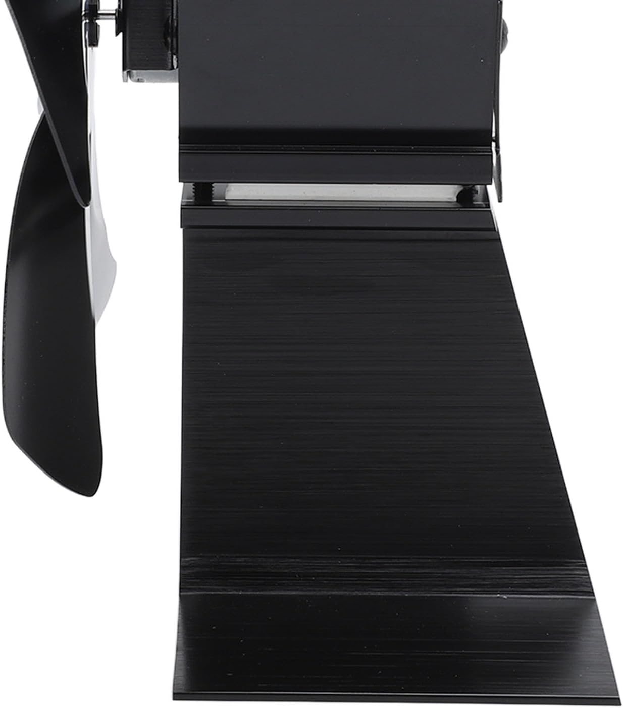 Wood Stove Fan, 6 Blades Fireplace Fan Heat Powered Non Electric, Aluminium Alloy Vertical Thermal Fan for Gas Stove, Wood Burning Stove (Black) - Silver image number 2