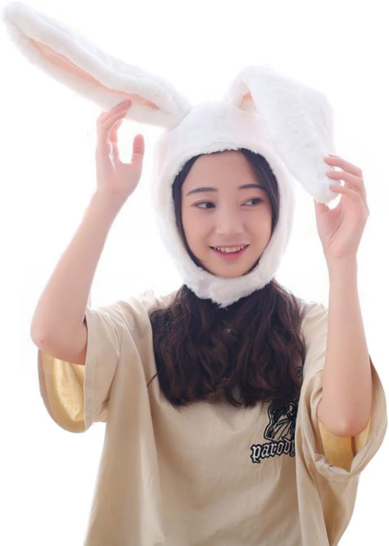 Plush Fun Bunny Ears Hood Women Costume Hats Christmas Gift Warm Soft and Cozy image number 5