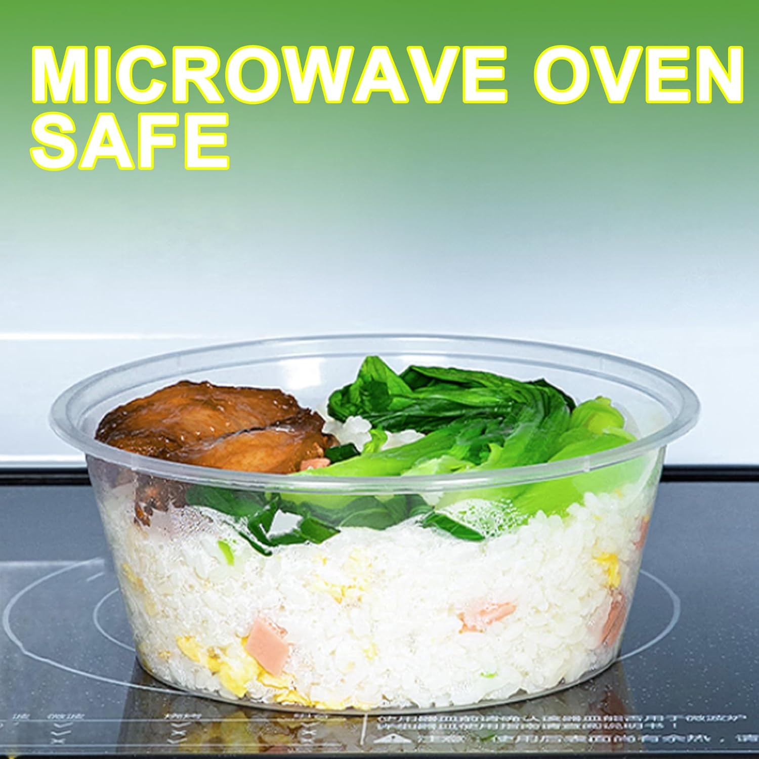 200Pk Deli Containers with Lids 300Ml -Round Disposable Soup Container - Reusable Stackable Bpa-Free - Plastic Takeaway Containers round with Airtight Leakproof Lids, Microwave Freezer Dishwasher Safe image number 2