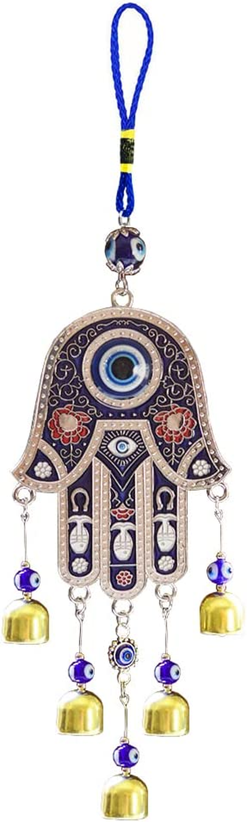 Evil Eye Wind Chimes Evil Eye Wall Hanging Decor Hamsa Hand Hanging Ornament Lucky Wind Bells Sun Moon Hanging Decor (Sun/Moon/Star)