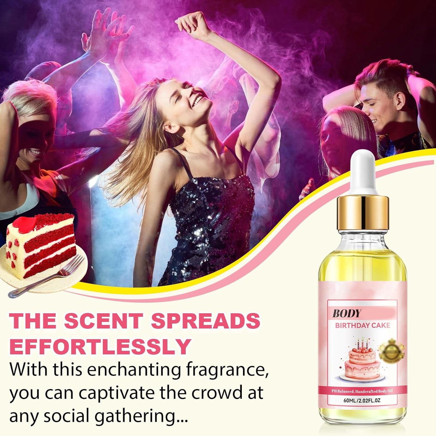 60ML Coconut Cream Pie Body Oil, Body Juice Oil Vanilla, Handcrafted Body Oil Coconut Cream Pie, Hand-Crafted Body Oil for Women, That Fills Body with Fragrance (A) - B image number 5