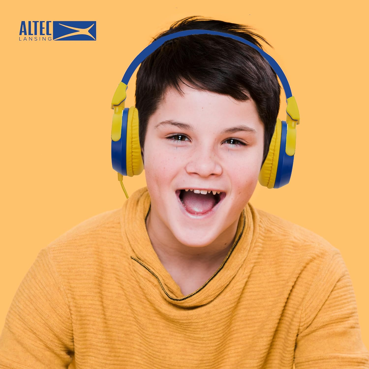 Altec Lansing Kid Safe Wired Over-Ear Headphones for Ages 3-5, Volume-Limiting with Mic, Compact Foldable Headphones with Cord, APA Approved image number 5
