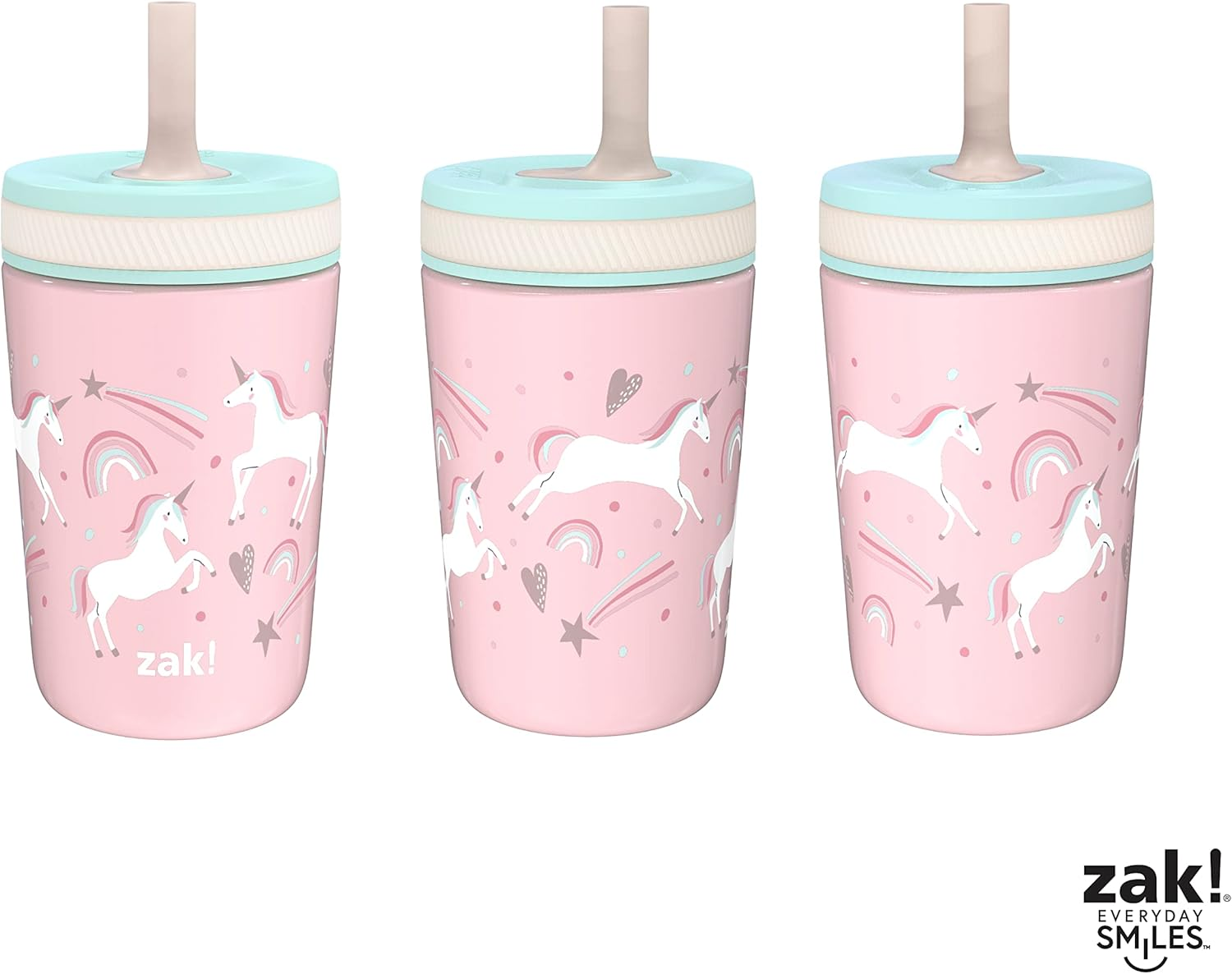 Zak Designs Kelso Toddler Cups for Travel or at Home, 12Oz Vacuum Insulated Stainless Steel Sippy Cup with Leak-Proof Design Is Perfect for Kids (Fanciful Unicorn) - Fanciful Unicorn image number 2