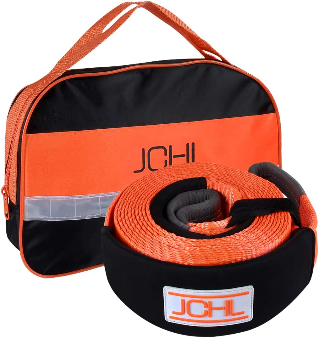 Tow Strap Heavy Duty with Hooks 2" X20' 15,000LB Recovery Strap 6,8 Tons Towing Strap with Safety Hooks Polyester