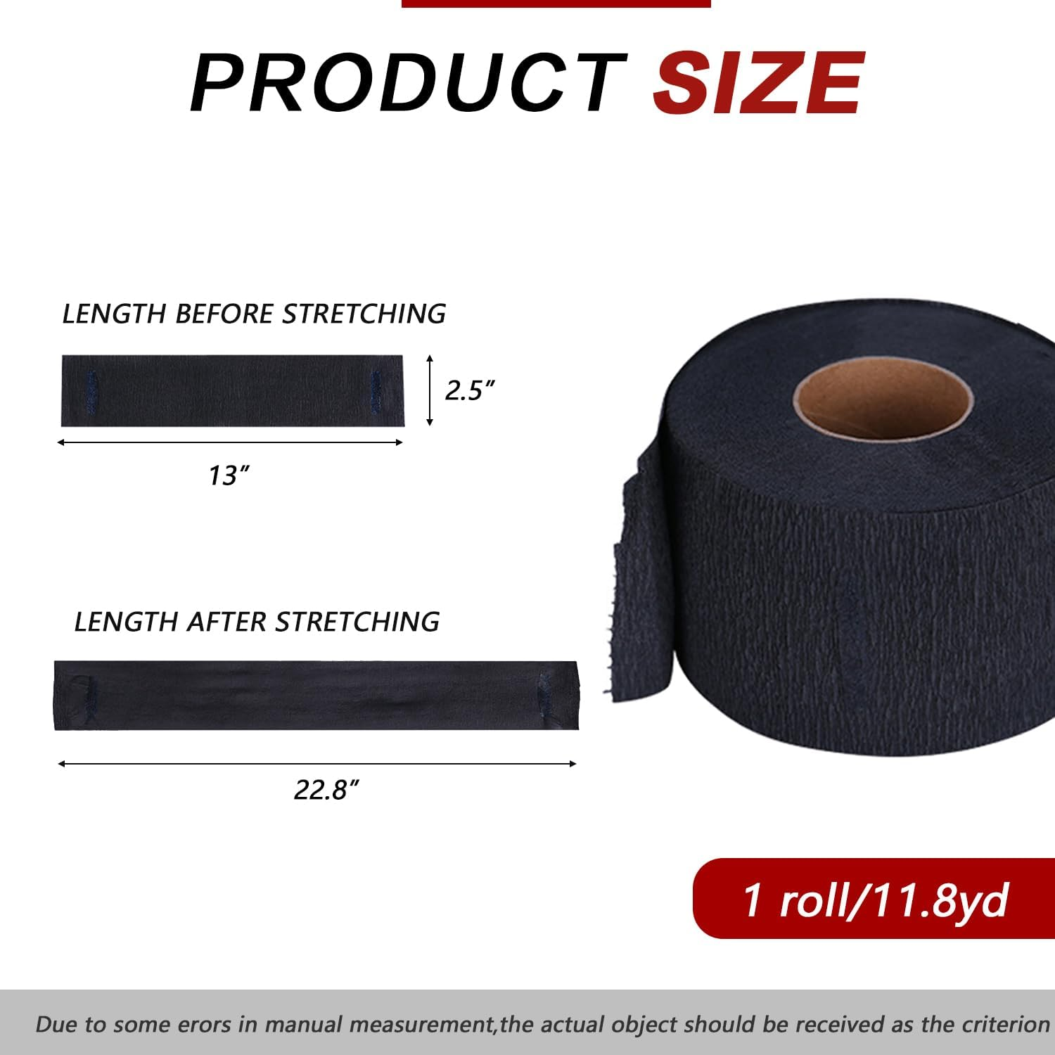 Ericotry 2Rolls Disposable Barber Neck Strips Hairdressing Stretchy Neck Paper Wrap Barber Accessories for Salon Barber Shop Hair Cutting Styling (Black) image number 2