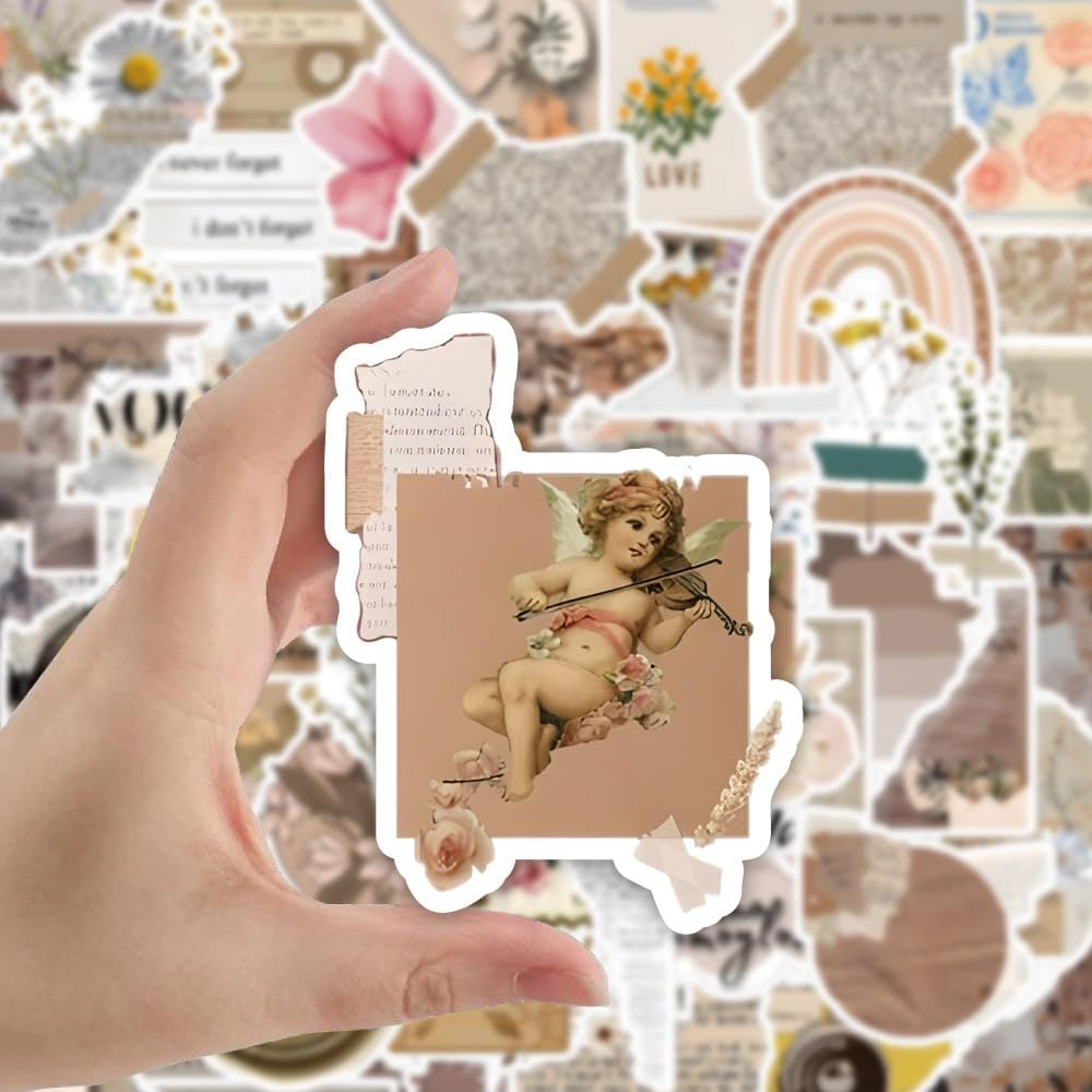 120 Pcs Vintage Aesthetic Scrapbook Stickers | Waterproof Vinyl Stickers for Journals, Planners & Water Bottles | Scrapbooking Supplies for DIY Crafts, Junk Diary | Teens & Adults Decoration - Downtown Girl Stickers image number 5