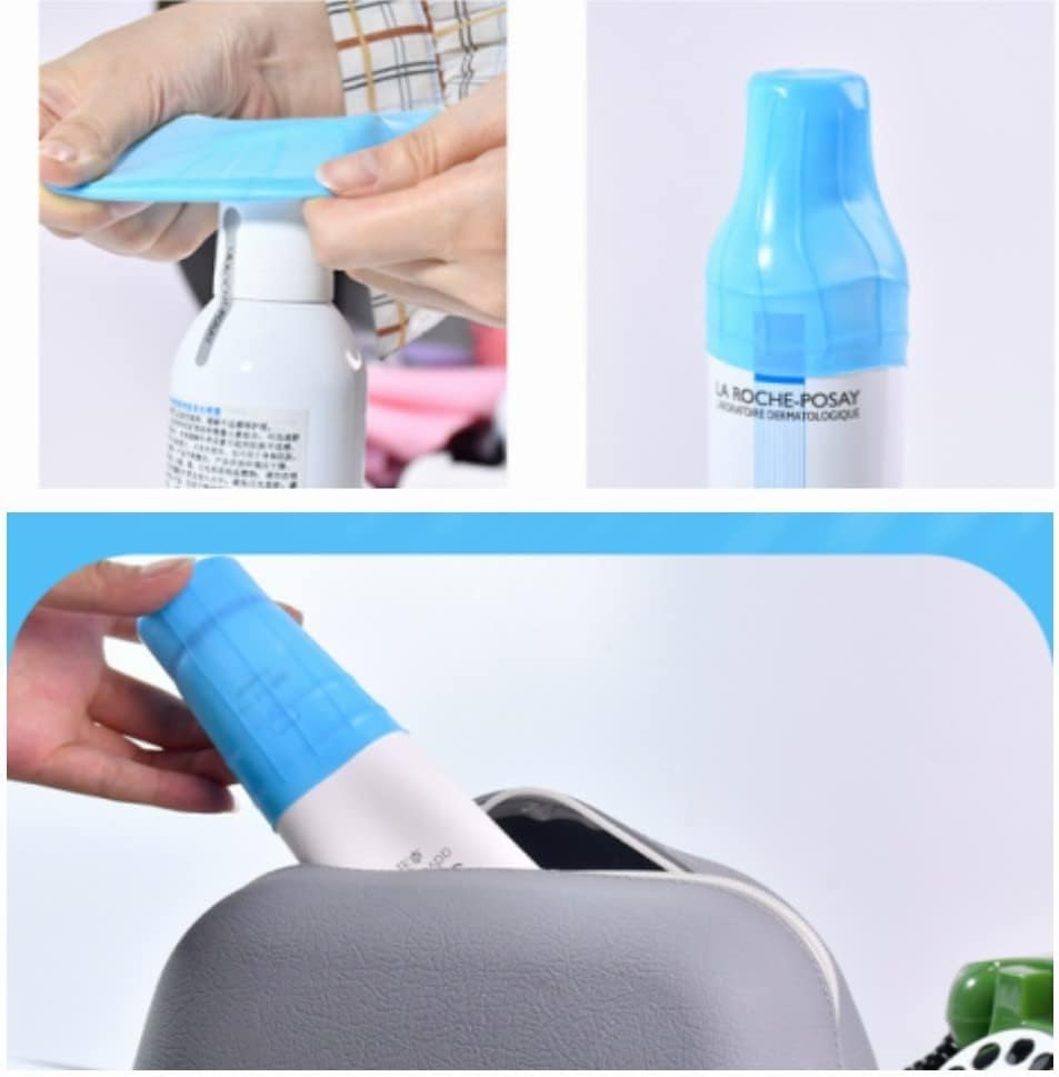 8Pack Silicone Bottle Covers,Reusable Elasticity Silicone Leak Locks for Travel Sized Toiletries Skins,Travel Bag and Carry-On Luggage image number 5