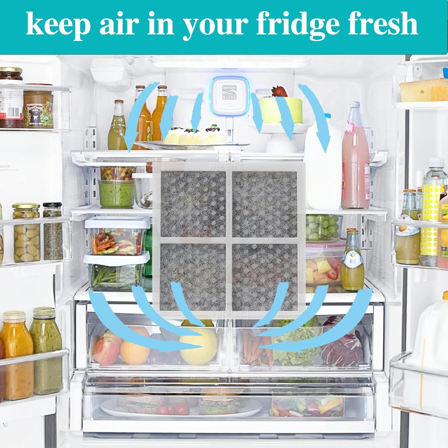 LG LT120F Refrigerator Air Filter Replacement, Compatible Model with LG with Kenmore Elite 9918, 795 and LG ADQ73214402, ADQ73214403, ADQ73214404, LMXS30776S, Refrigerator Fresh Air Filter 3 Pack image number 4