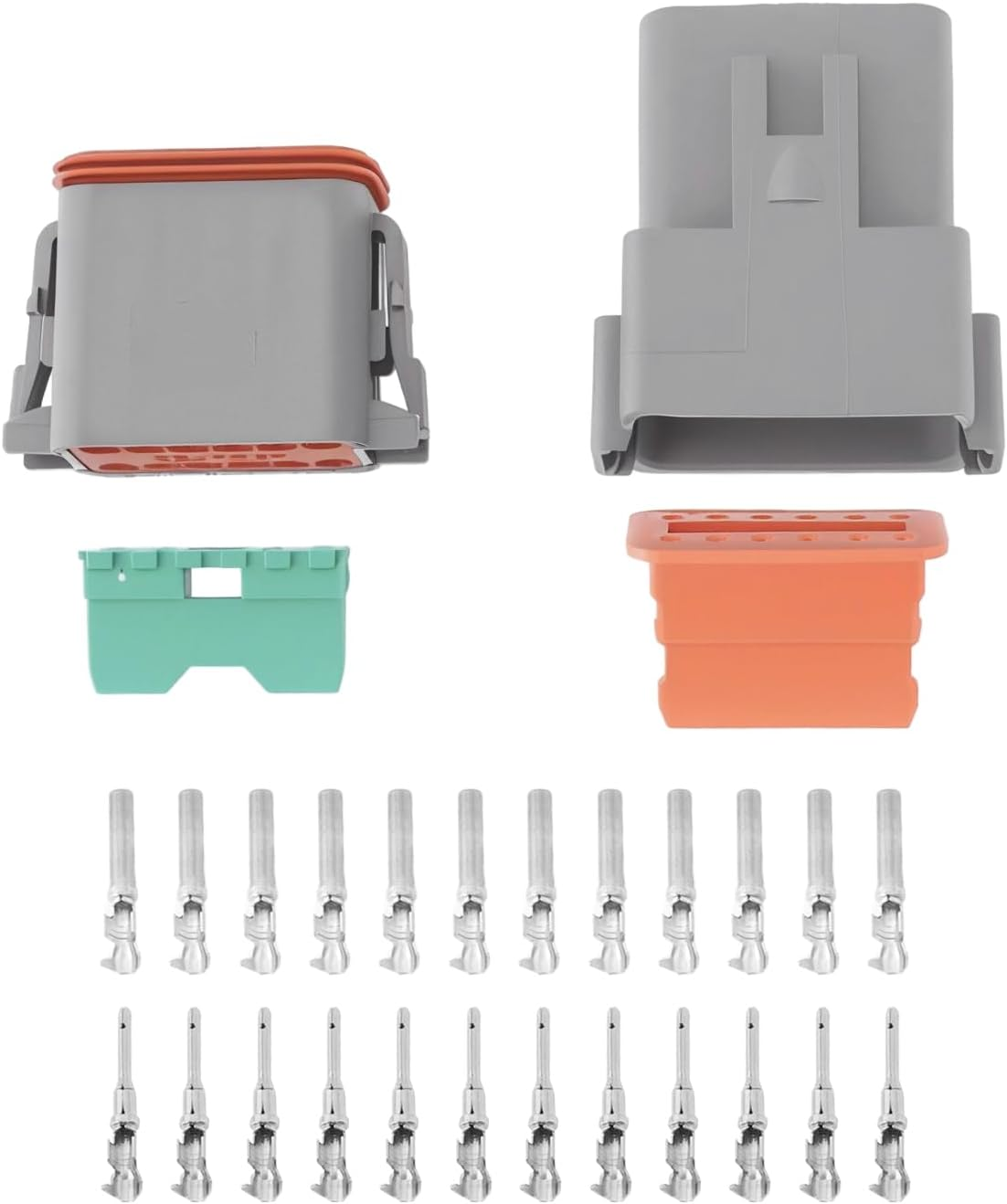 Emagtech 1 Set DT04-12P DT06-12S 12 Pin Waterproof Automotive Connector Kit IP67 Rated 14AWG 13A Electrical Plug and Socket for Rugged Applications
