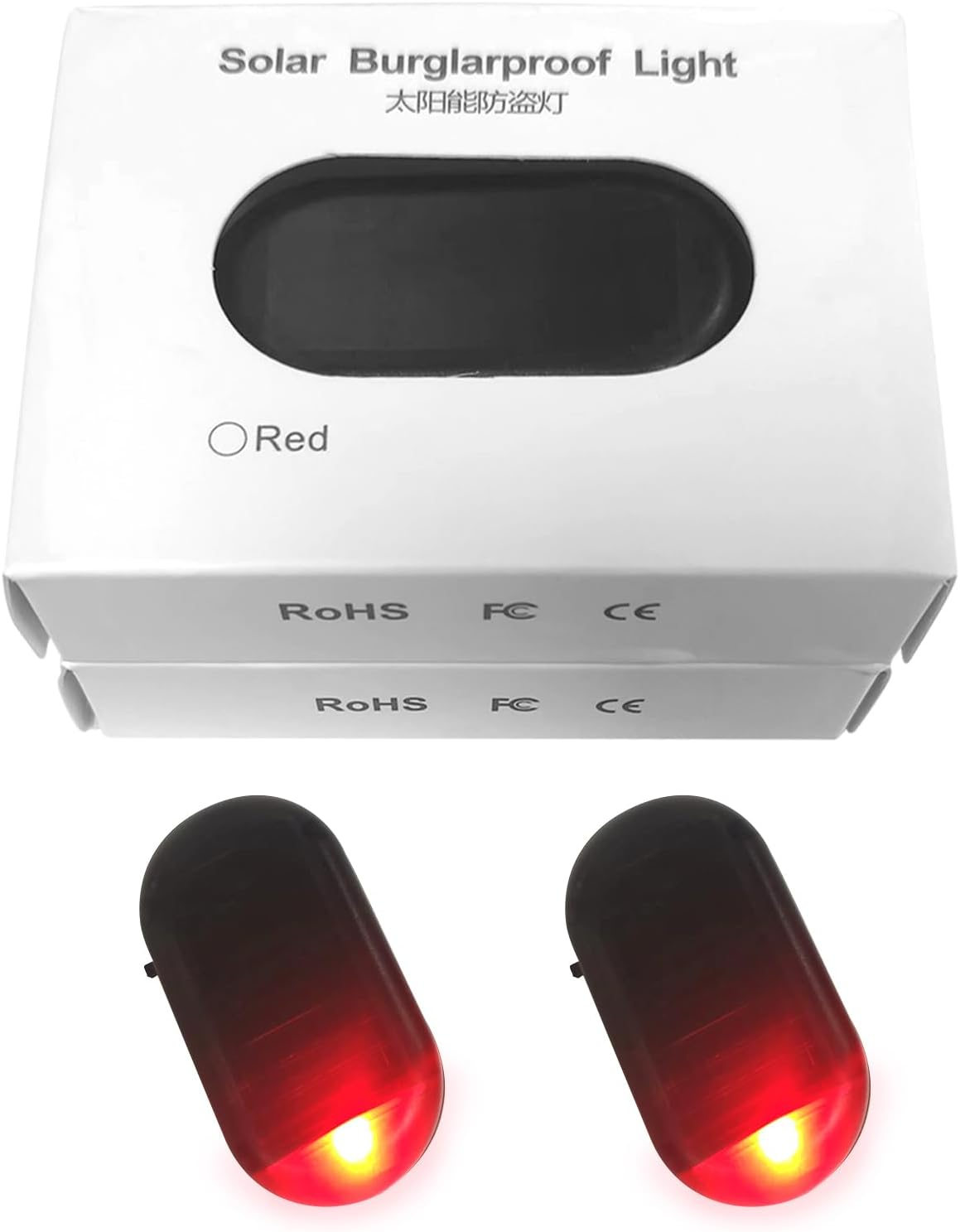 Shudyear Car Solar Power Simulated Dummy Alarm，Anti-Theft LED Flashing Security Light Fake Lamp，With USB Charger Port，Car Security Accessories Universal for Most Cars(2Pcs Red) - 2Pcs Blue image number 6