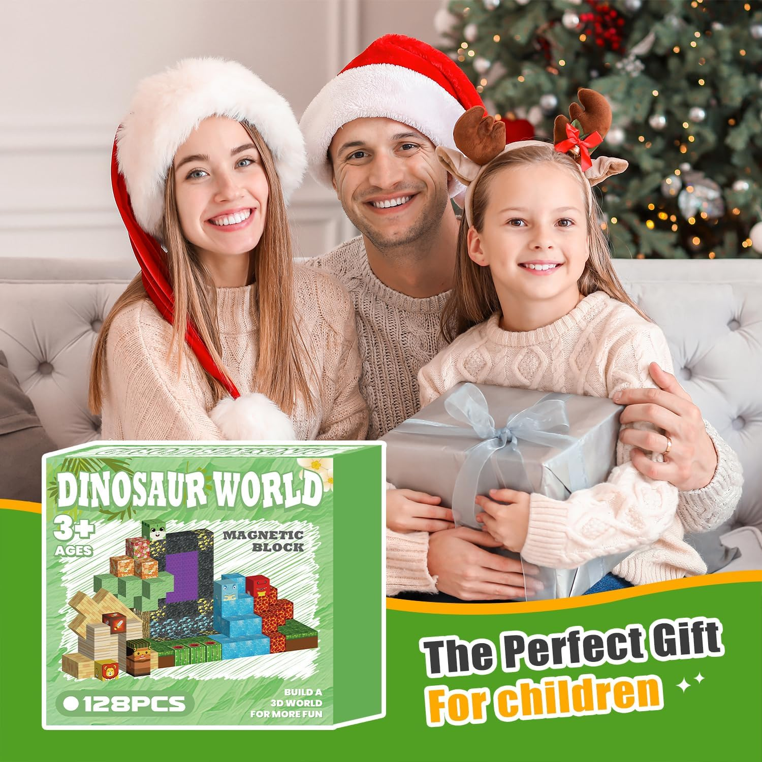 Magnetic Blocks Cubes 128PCS for Boys & Girls Age 3-4 4-5 6-8, Magnetic Tiles Stem Montessori Sensory Toys for Toddlers for 3+ Years Old, Magnetic Construction Toys image number 6