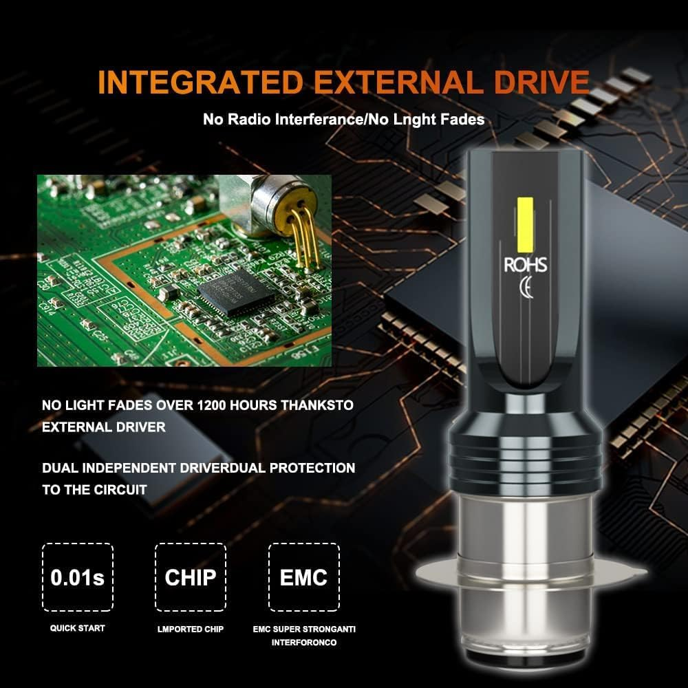 HOCOLO F2 H6 H6M 6000K 8000LM Car LED Fog Lights Replace Halogen Bulbs,3570 Csp-Chips 80W,Bright IP68 Waterproof Vehicle Lamp Accessories Exterior Automotive UTV ATV Motorcycles Trucks Suvs(White,H6)